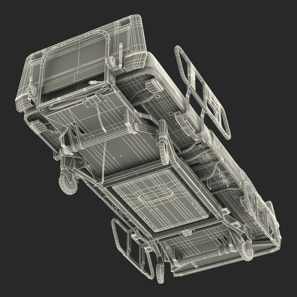 Hospital Bed Rigged 3D model