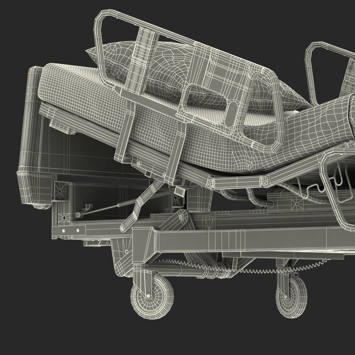 Hospital Bed Rigged 3D model