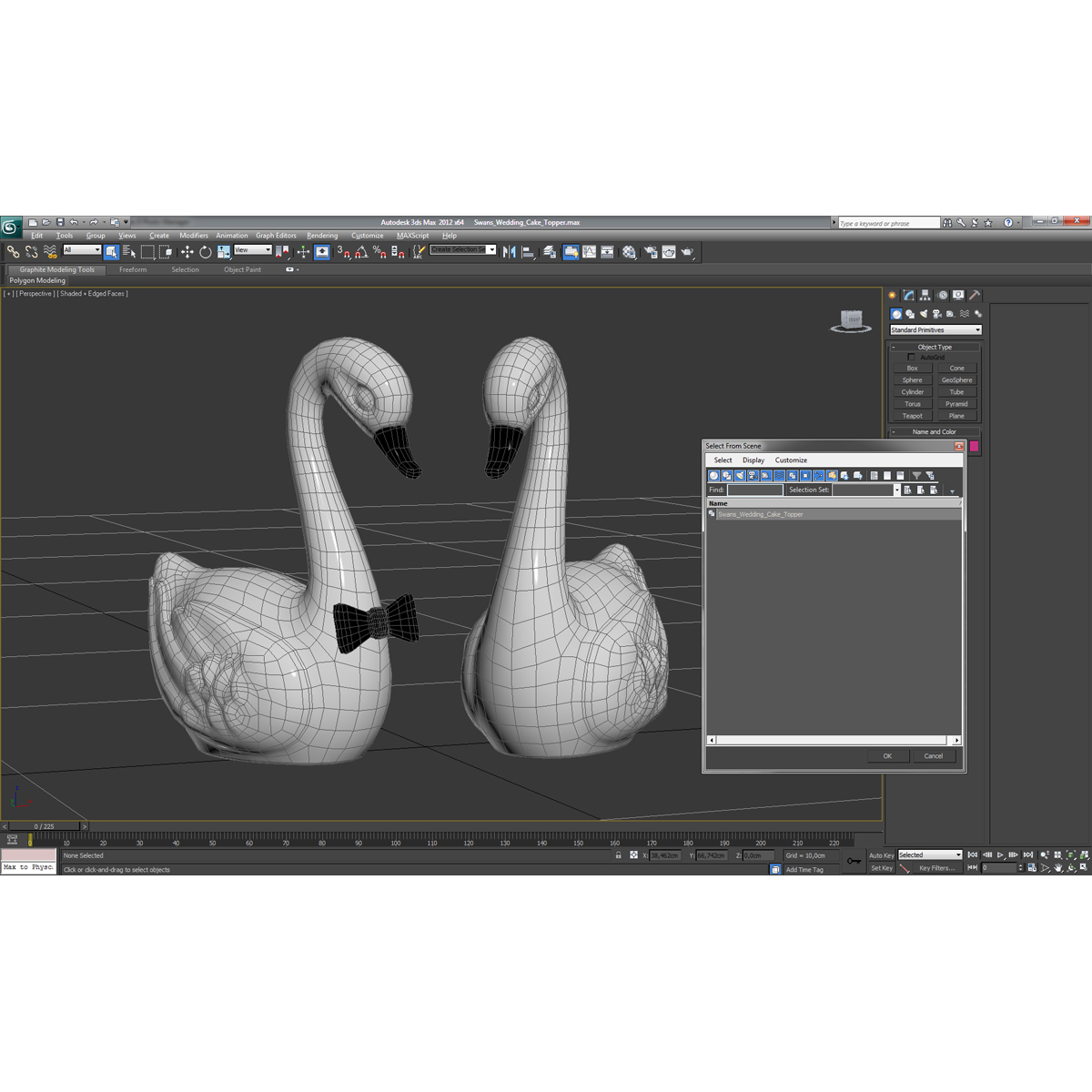 3D model Swans Wedding Cake Topper