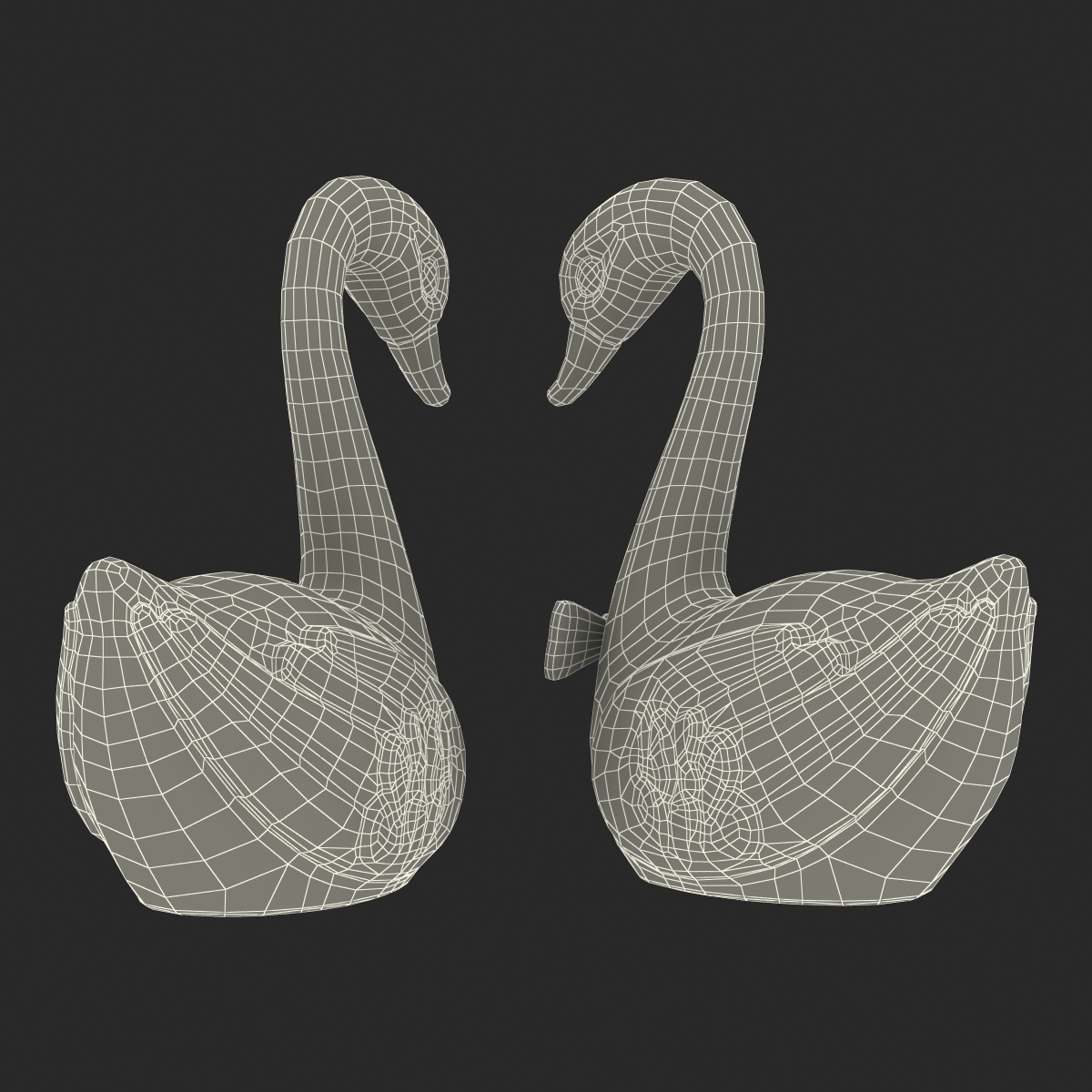 3D model Swans Wedding Cake Topper