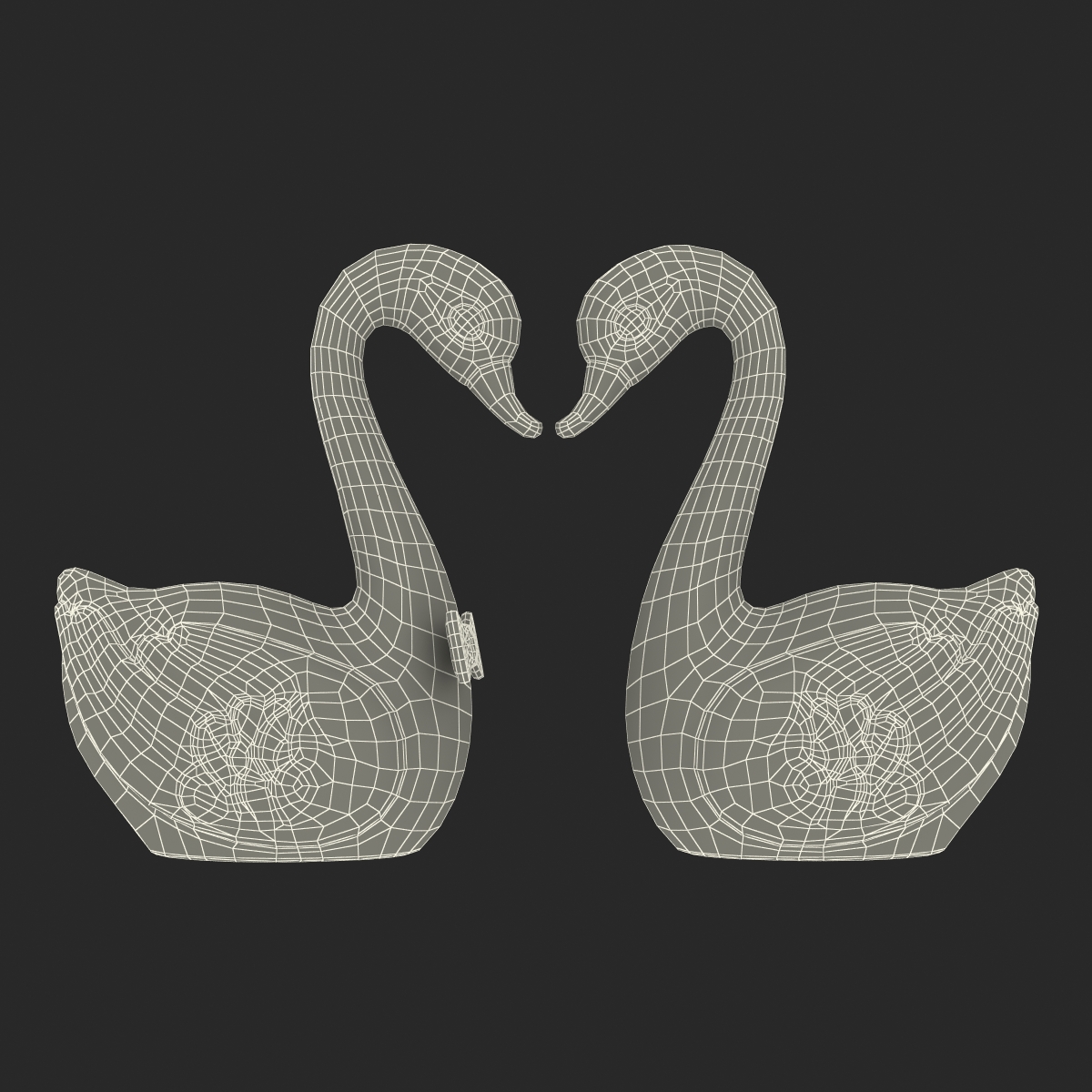 3D model Swans Wedding Cake Topper