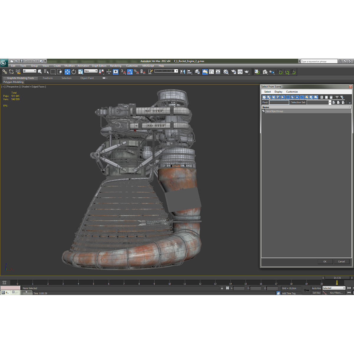 F-1 Rocket Engine 2 3D model