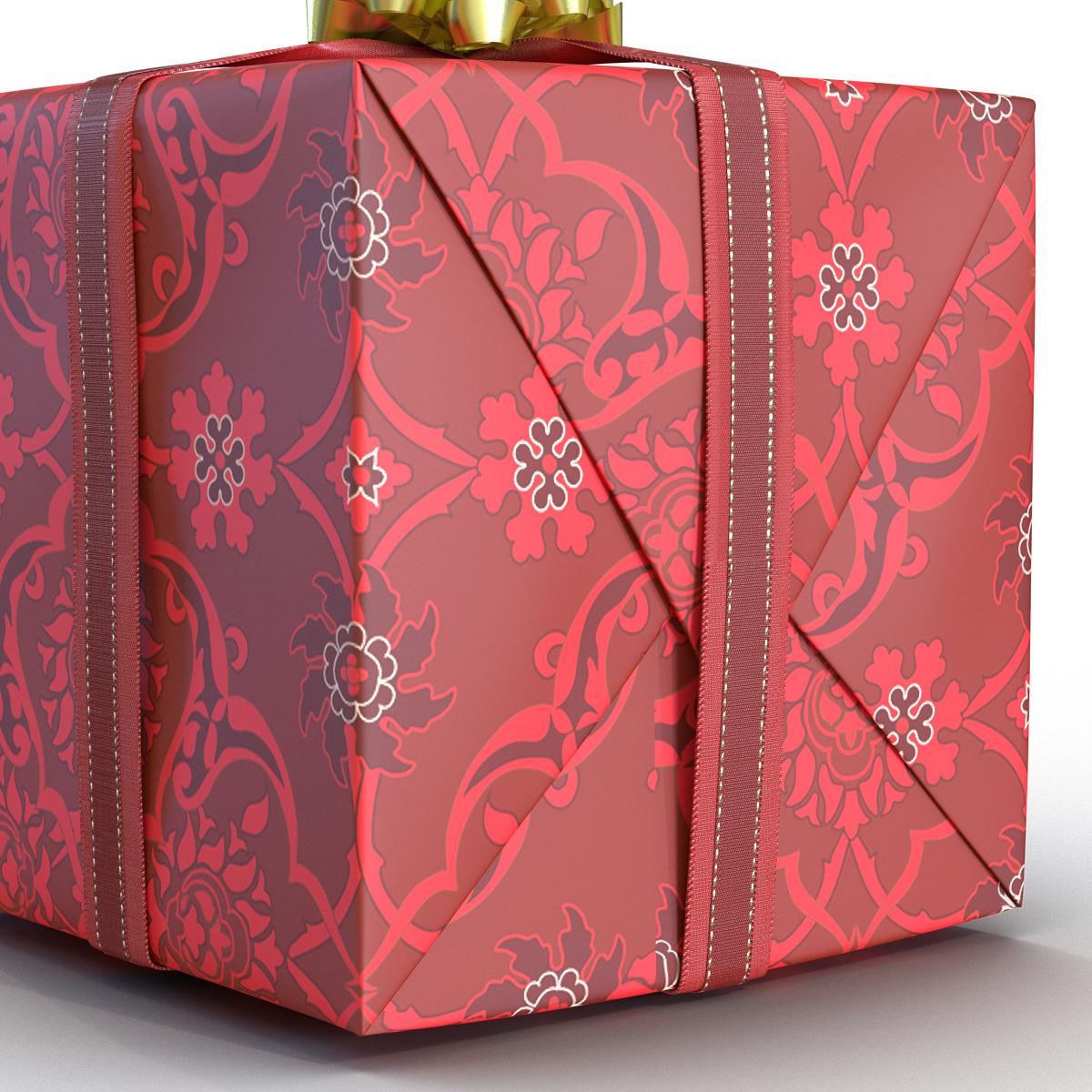 3D Giftbox 2 Red model