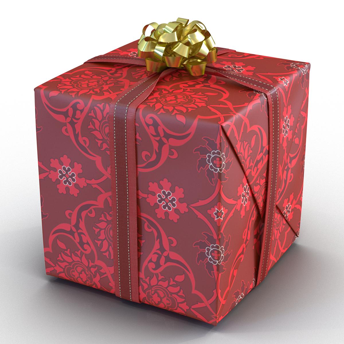 3D Giftbox 2 Red model