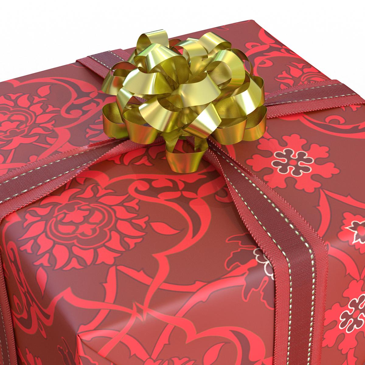 3D Giftbox 2 Red model