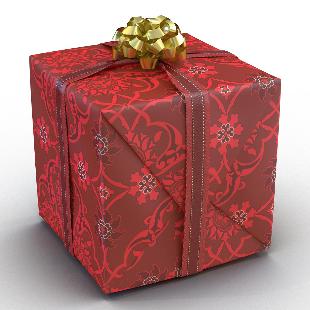 3D Giftbox 2 Red model