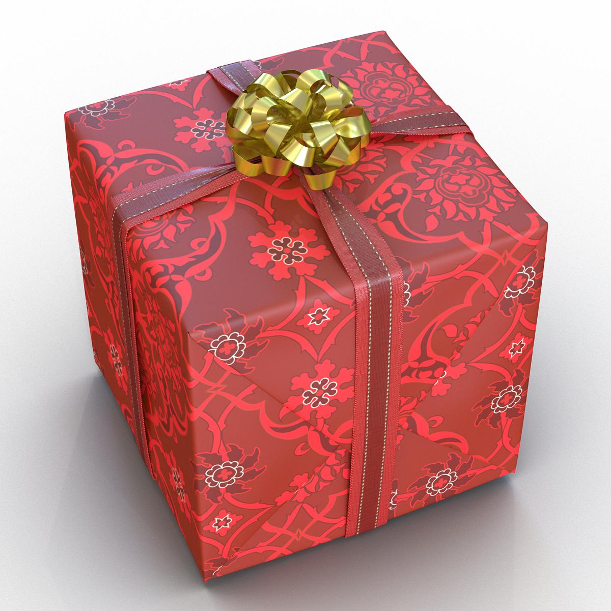 3D Giftbox 2 Red model