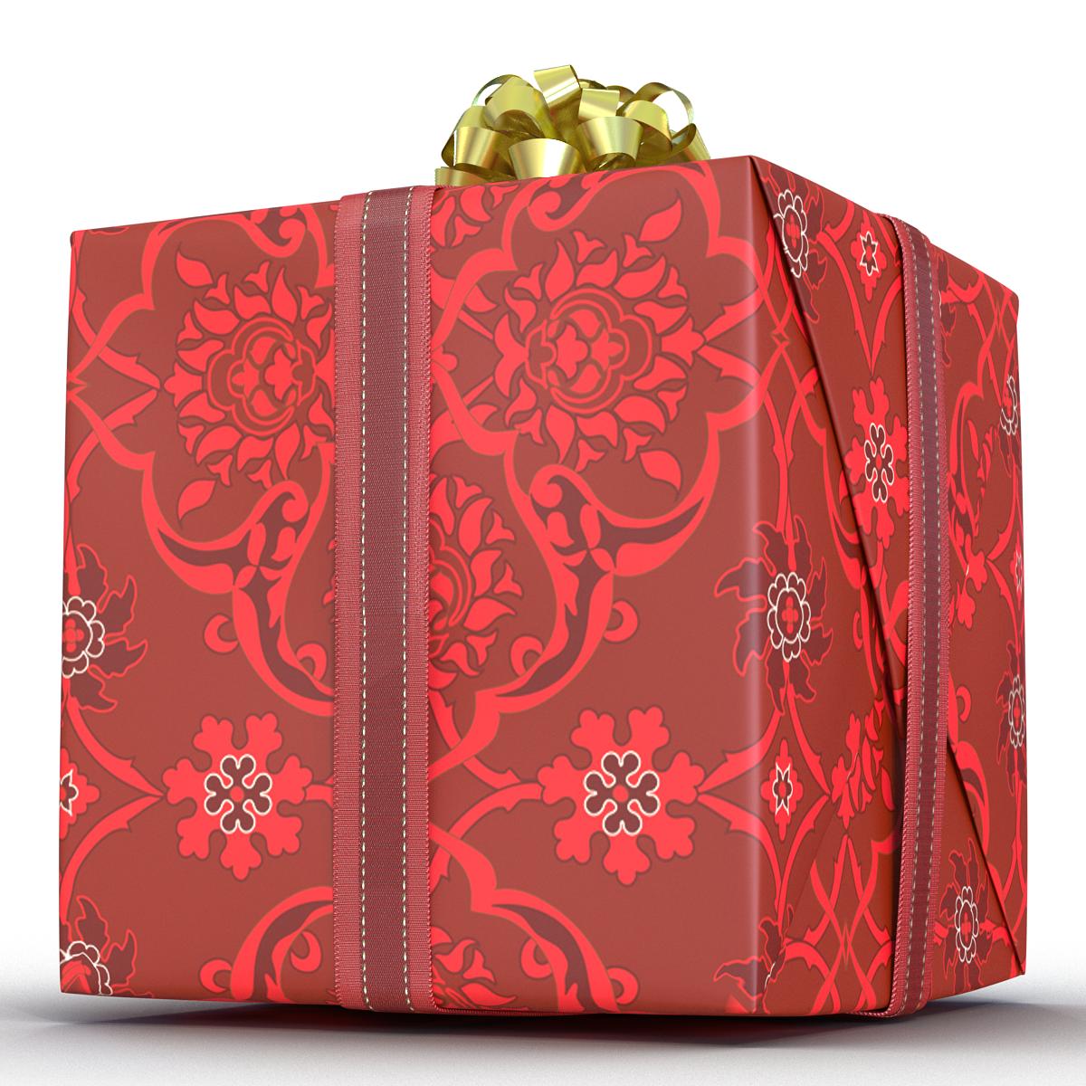 3D Giftbox 2 Red model