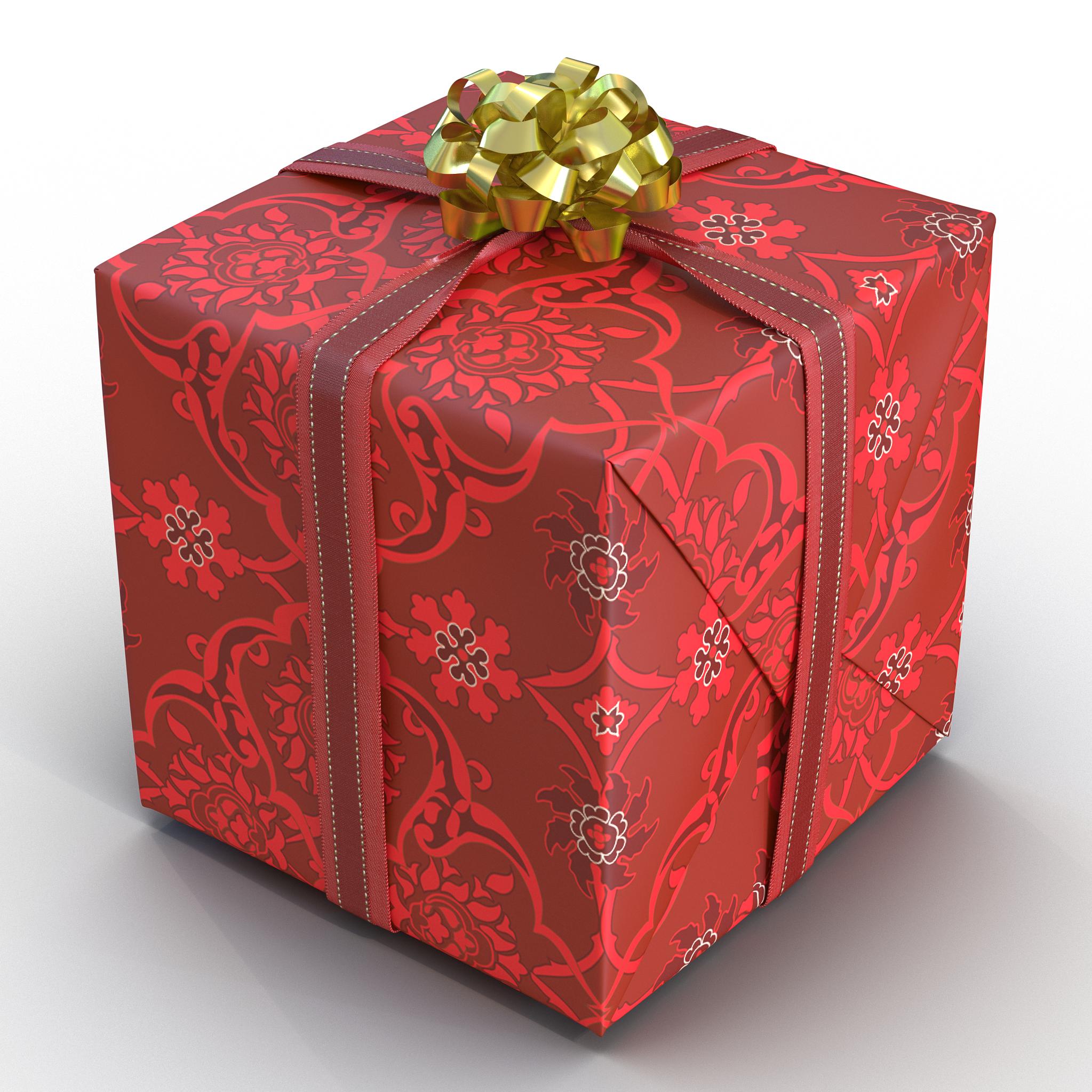 3D Giftbox 2 Red model