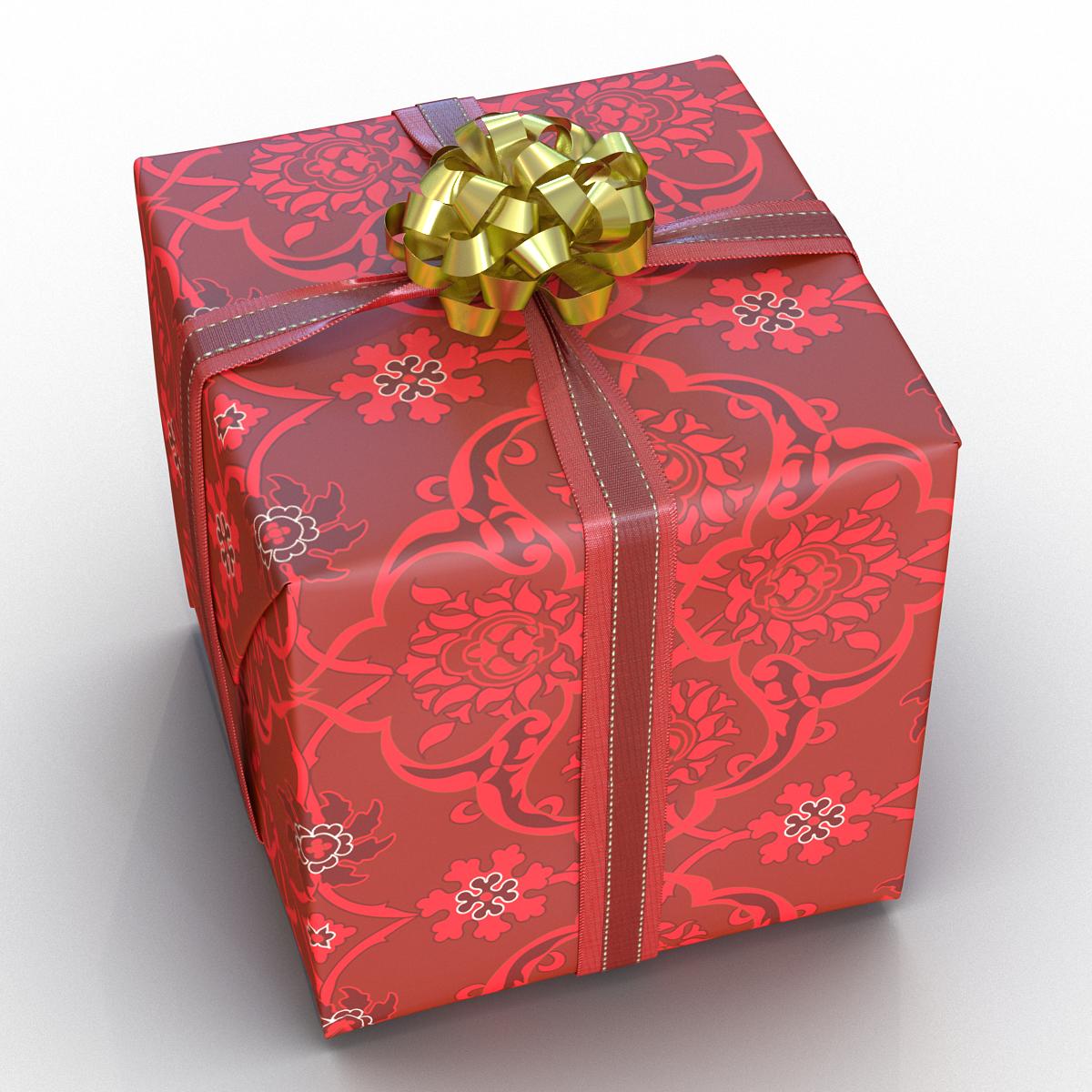 3D Giftbox 2 Red model