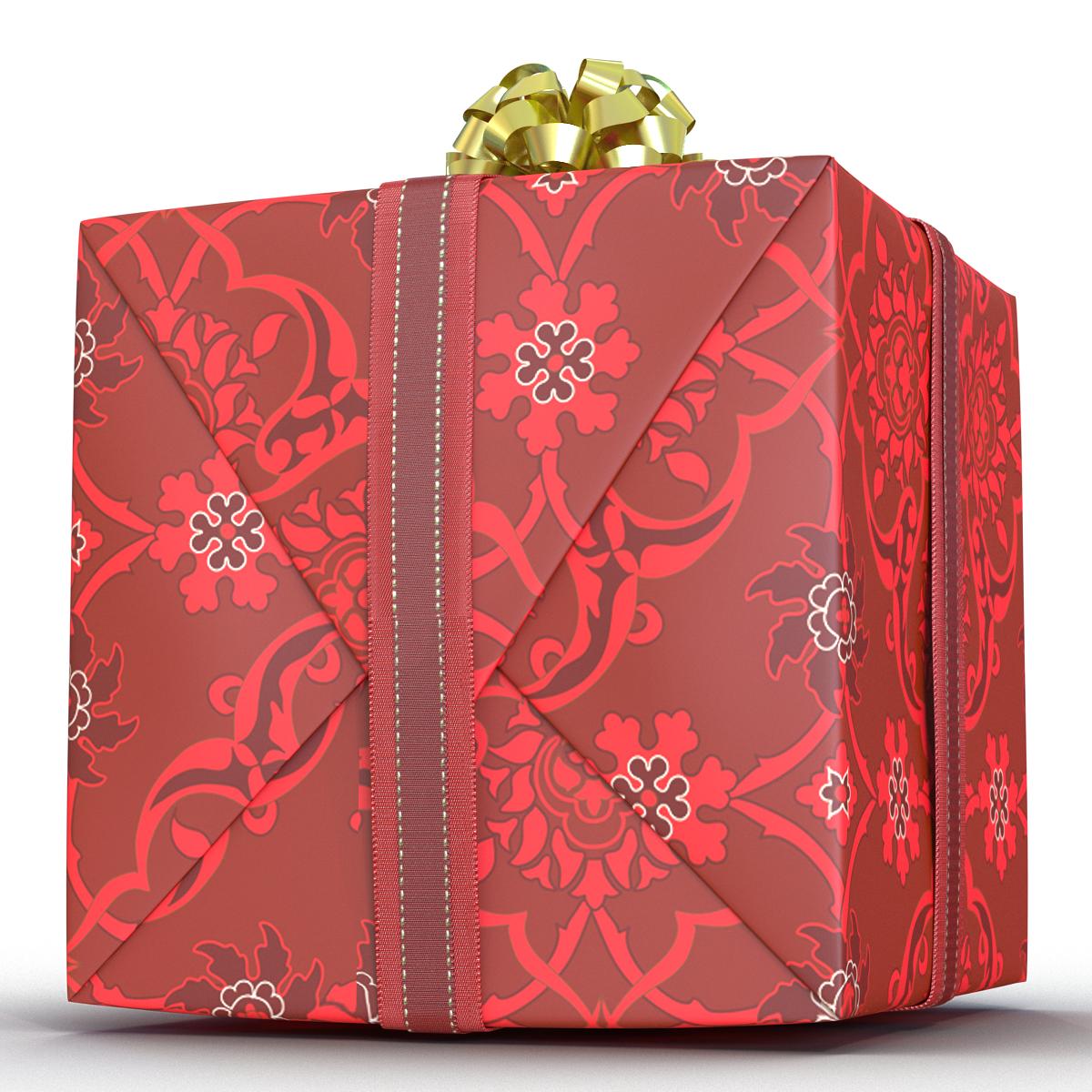 3D Giftbox 2 Red model