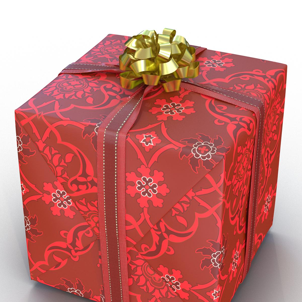 3D Giftbox 2 Red model