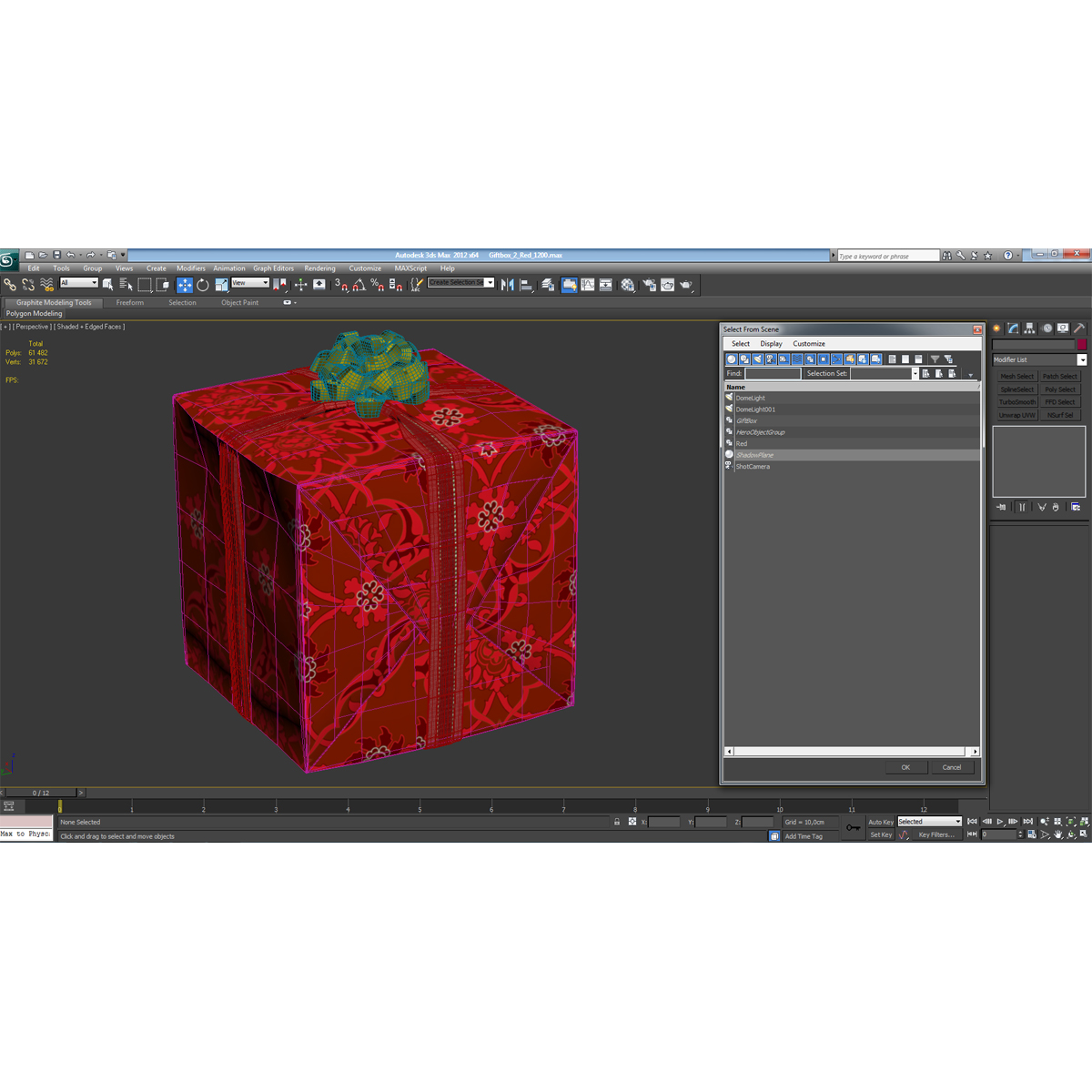 3D Giftbox 2 Red model