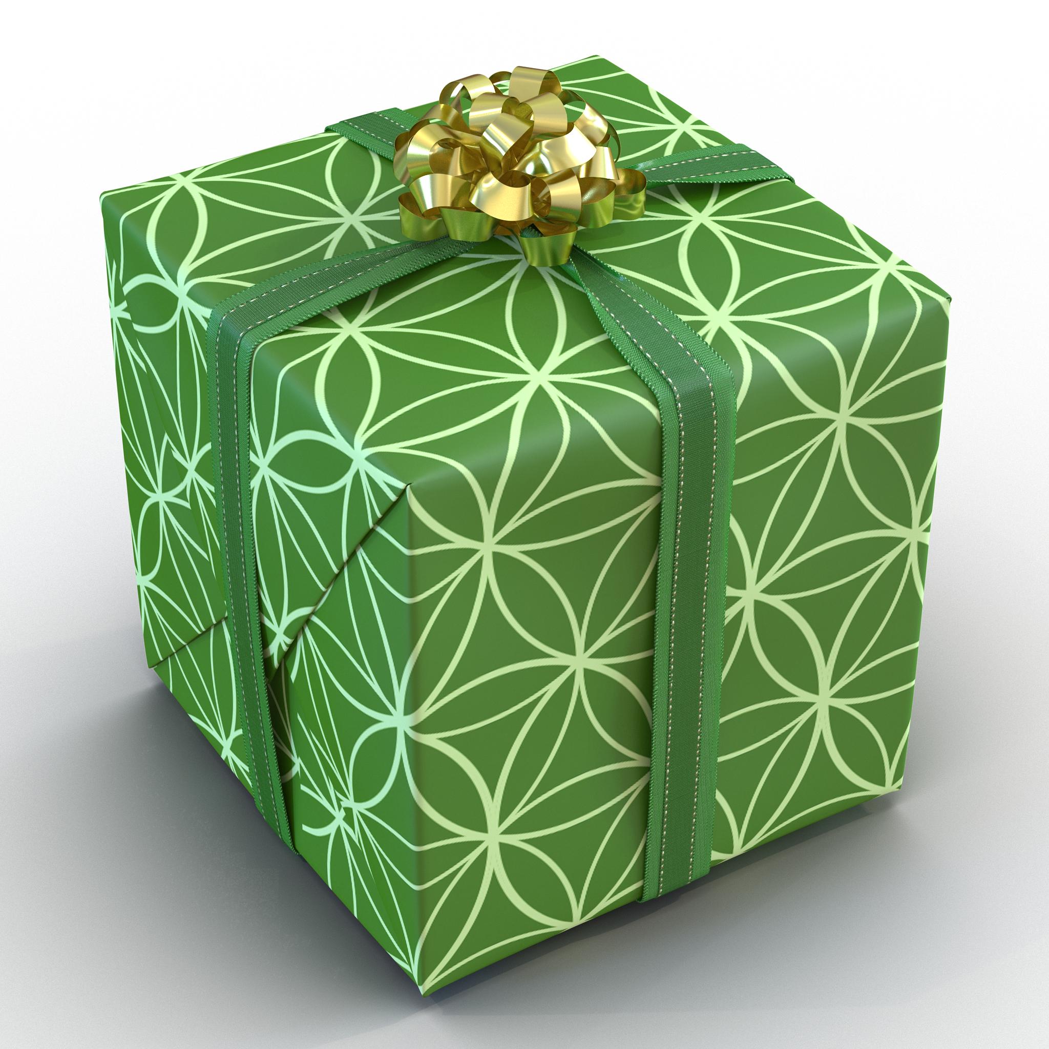 3D model Giftbox 2 Green