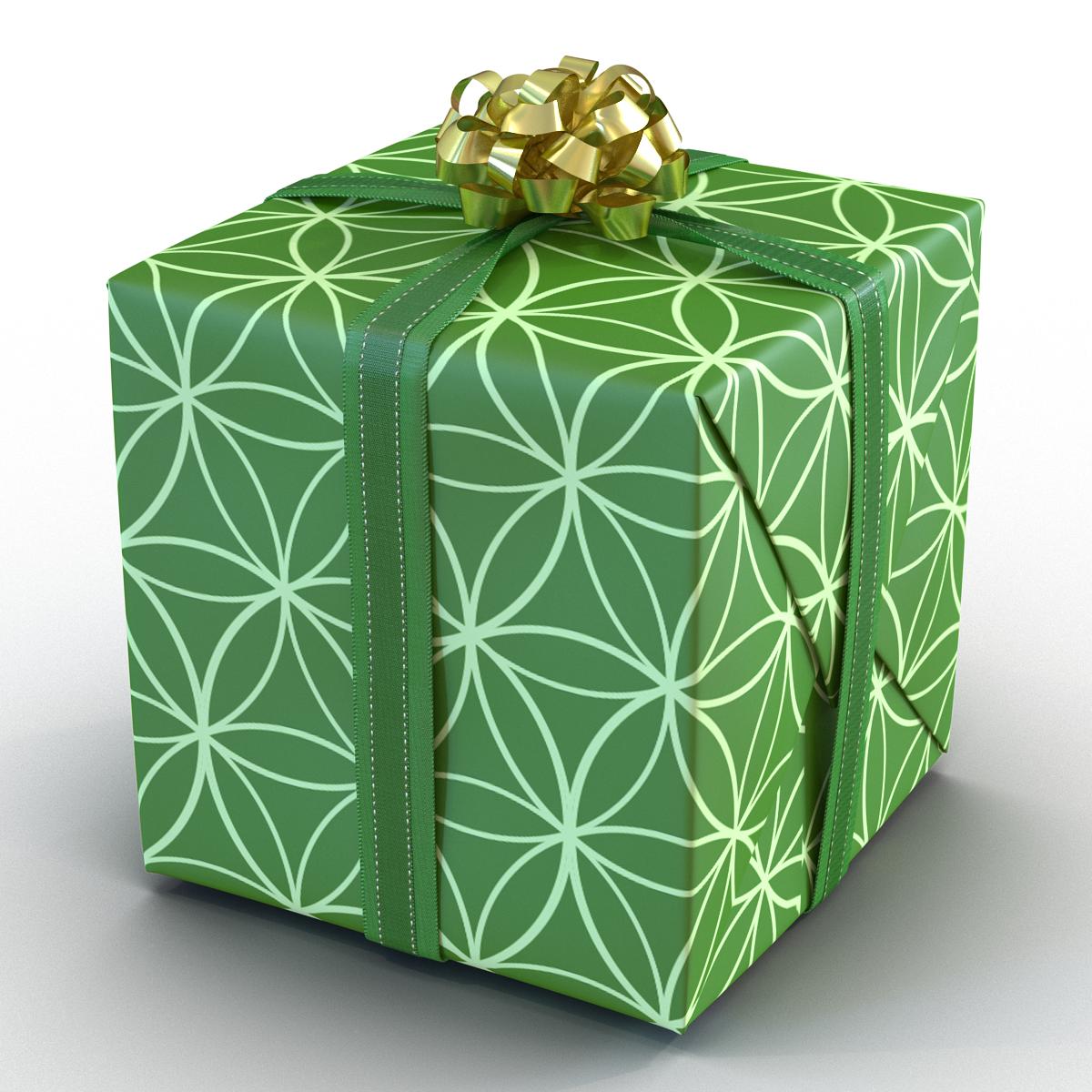 3D model Giftbox 2 Green