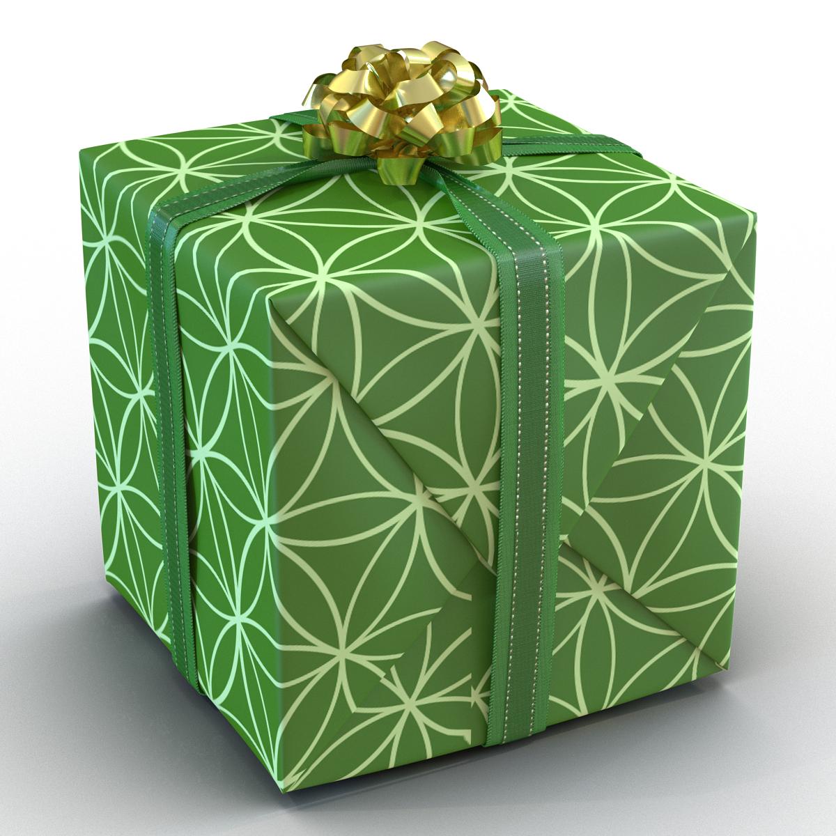 3D model Giftbox 2 Green