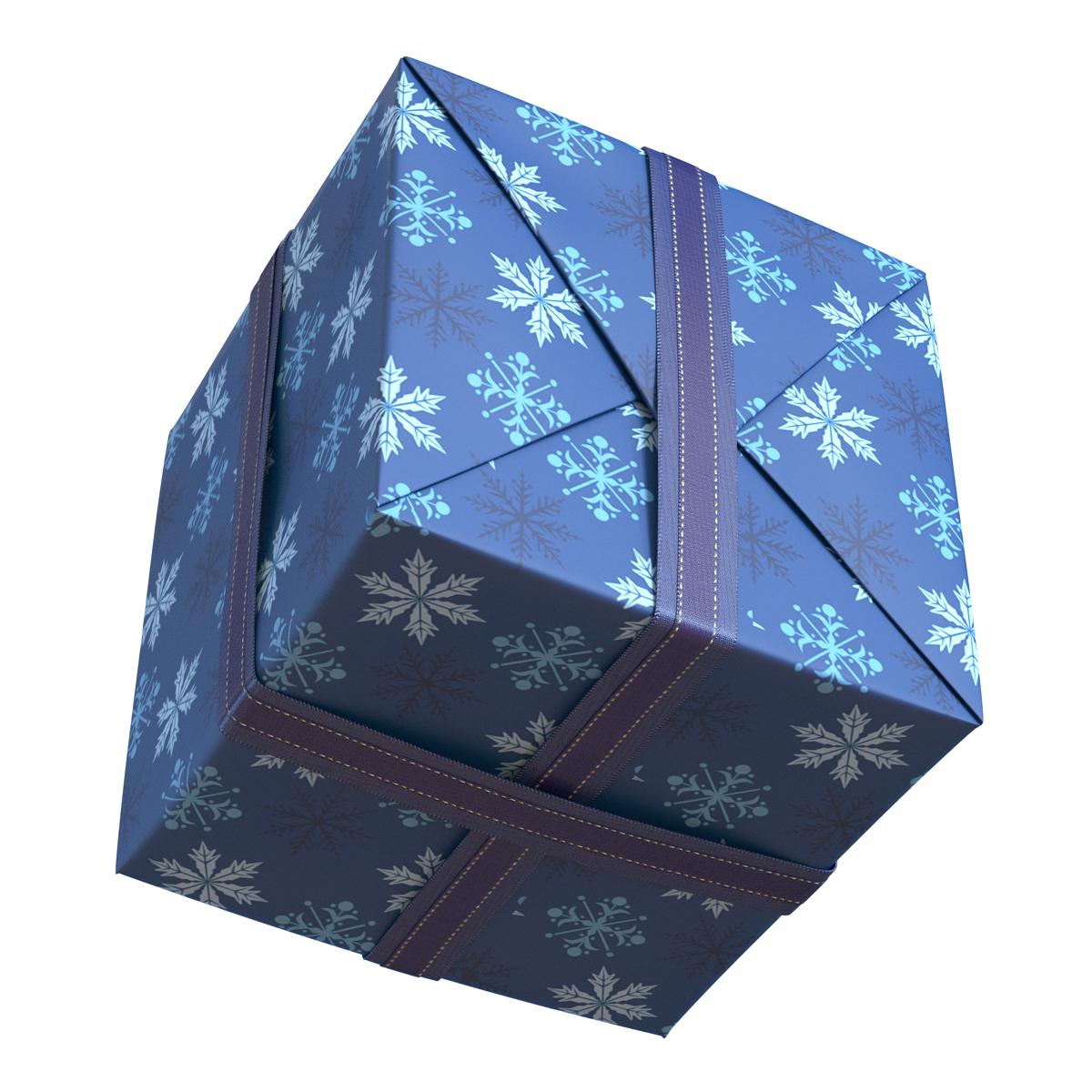 Giftbox 2 Blue 3D model