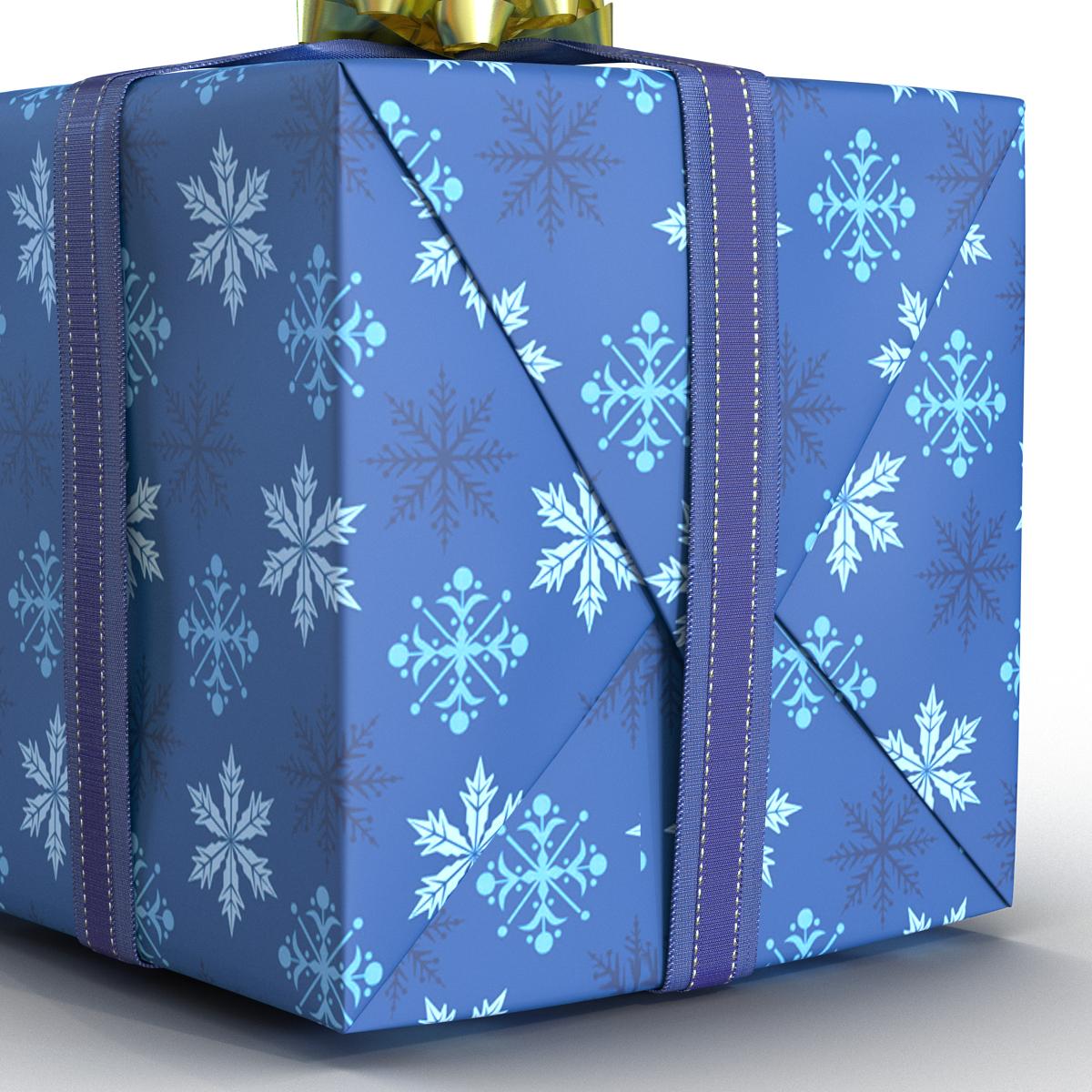 Giftbox 2 Blue 3D model