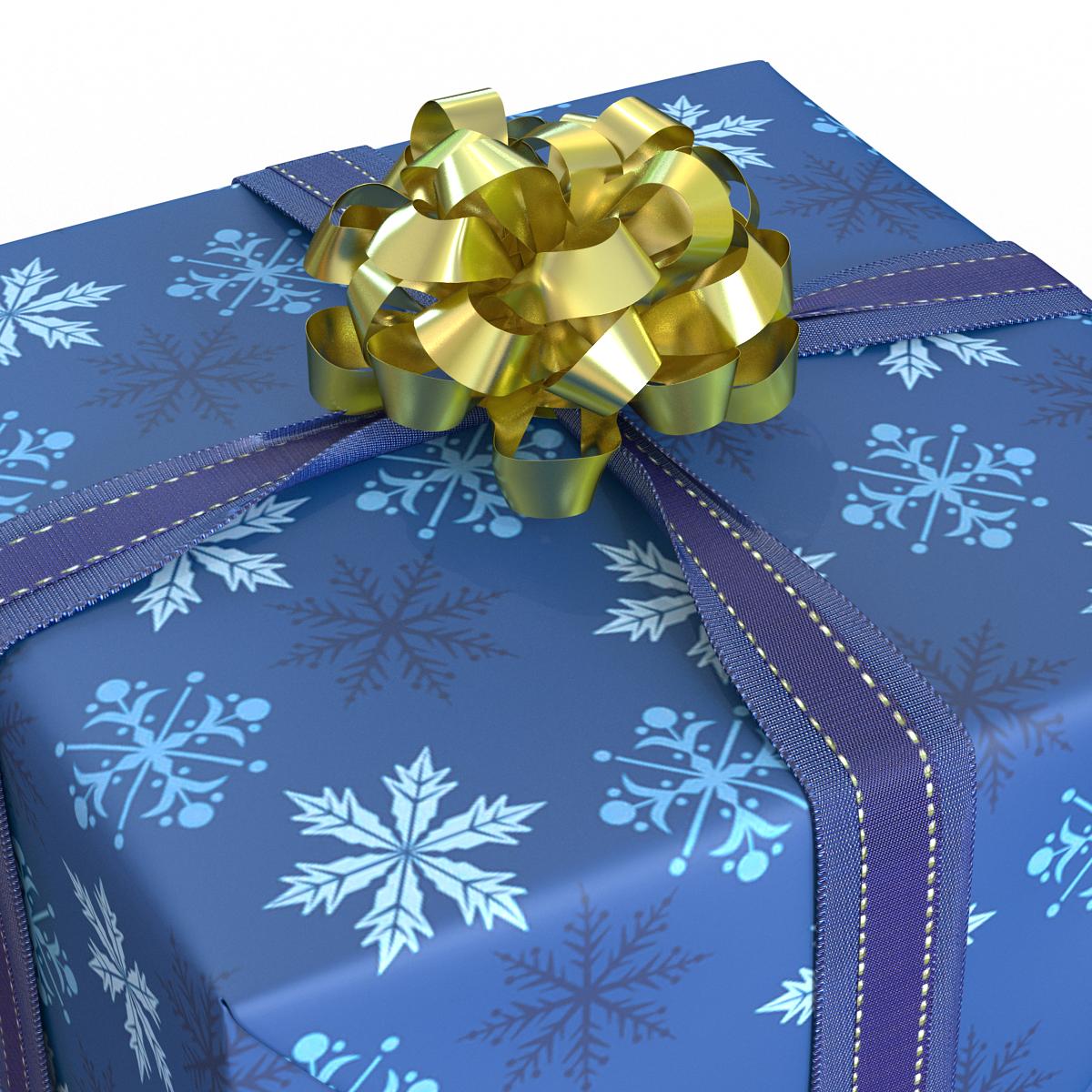 Giftbox 2 Blue 3D model