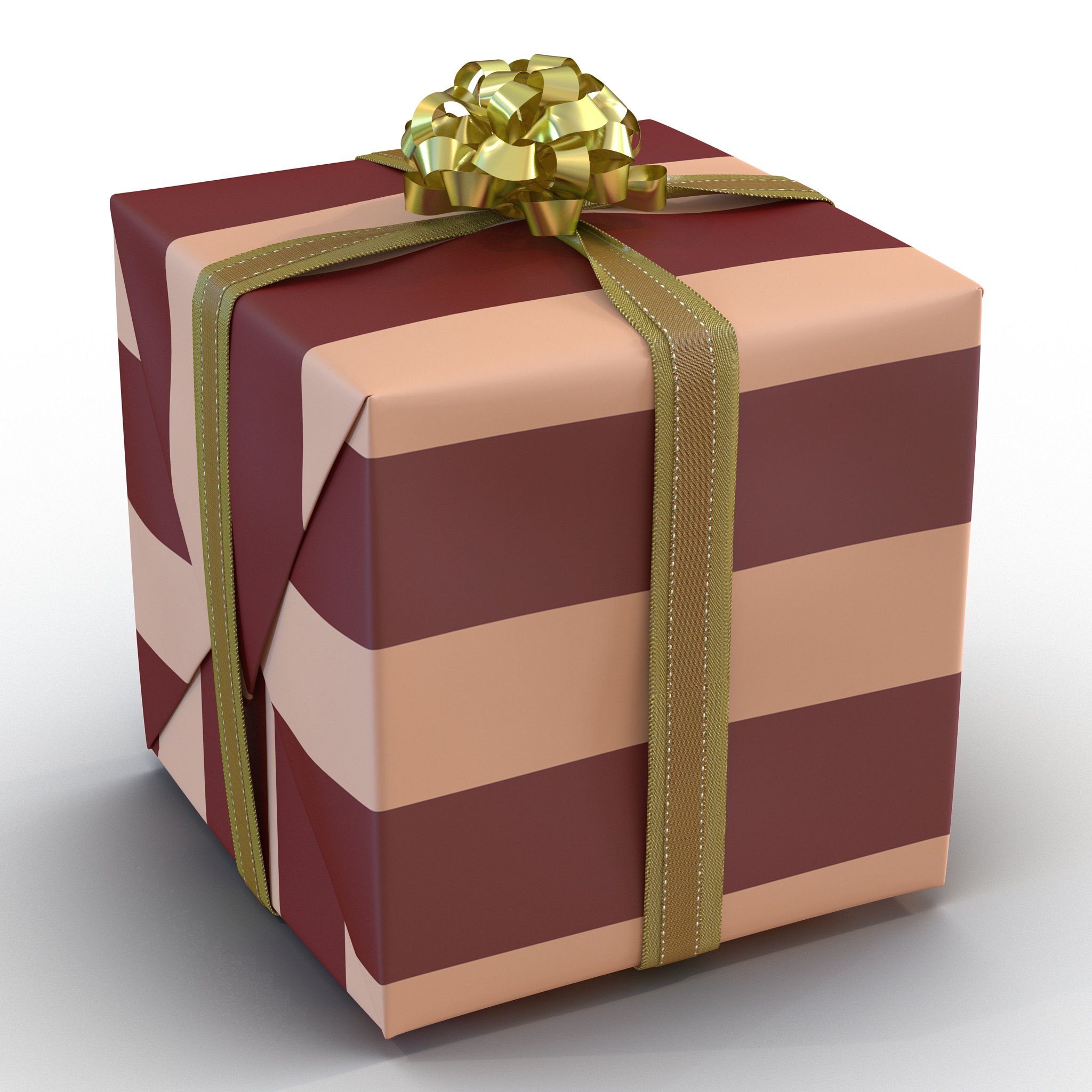 Giftbox 2 Gold 3D model