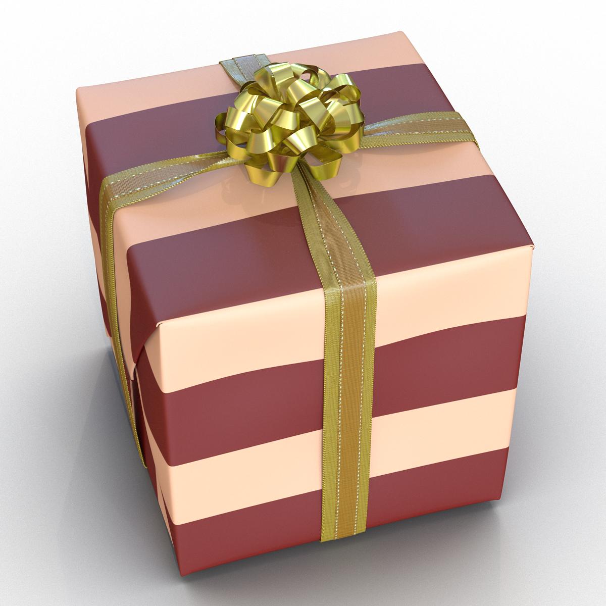 Giftbox 2 Gold 3D model