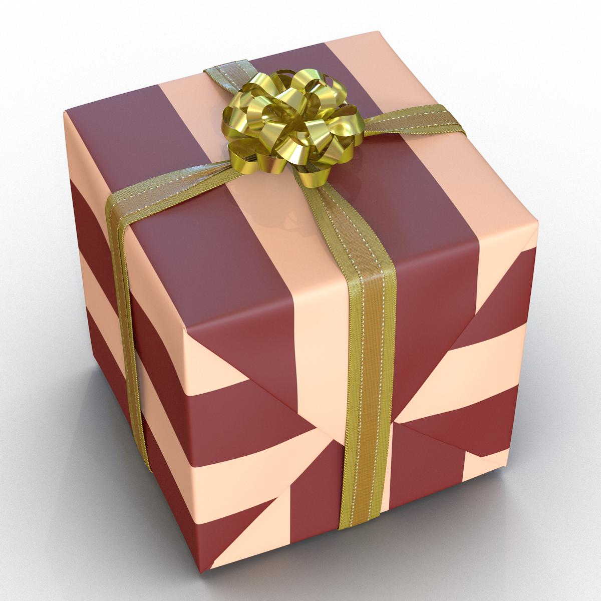 Giftbox 2 Gold 3D model