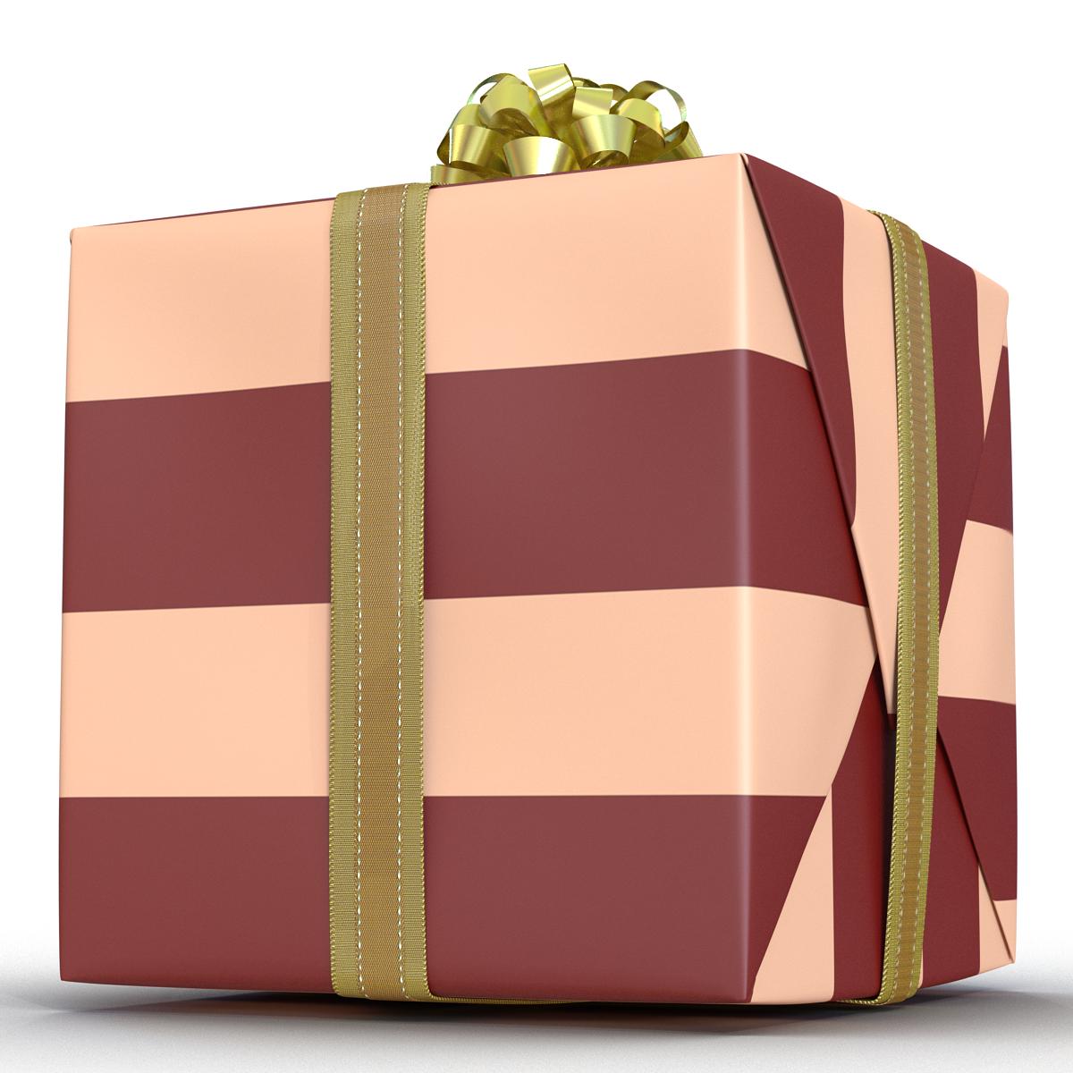 Giftbox 2 Gold 3D model