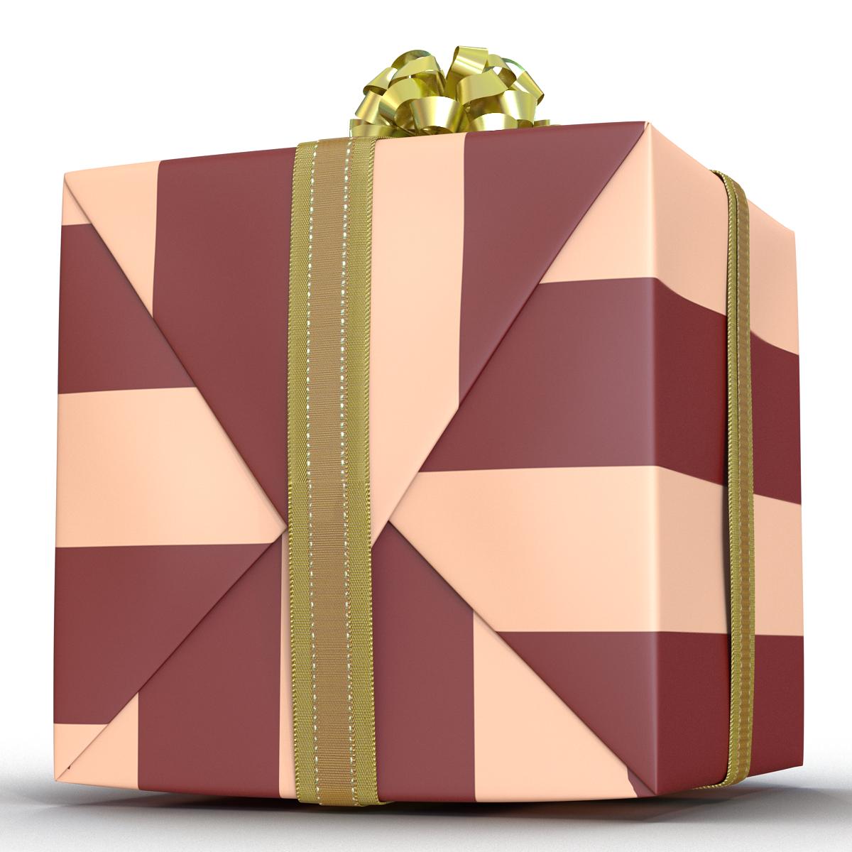 Giftbox 2 Gold 3D model