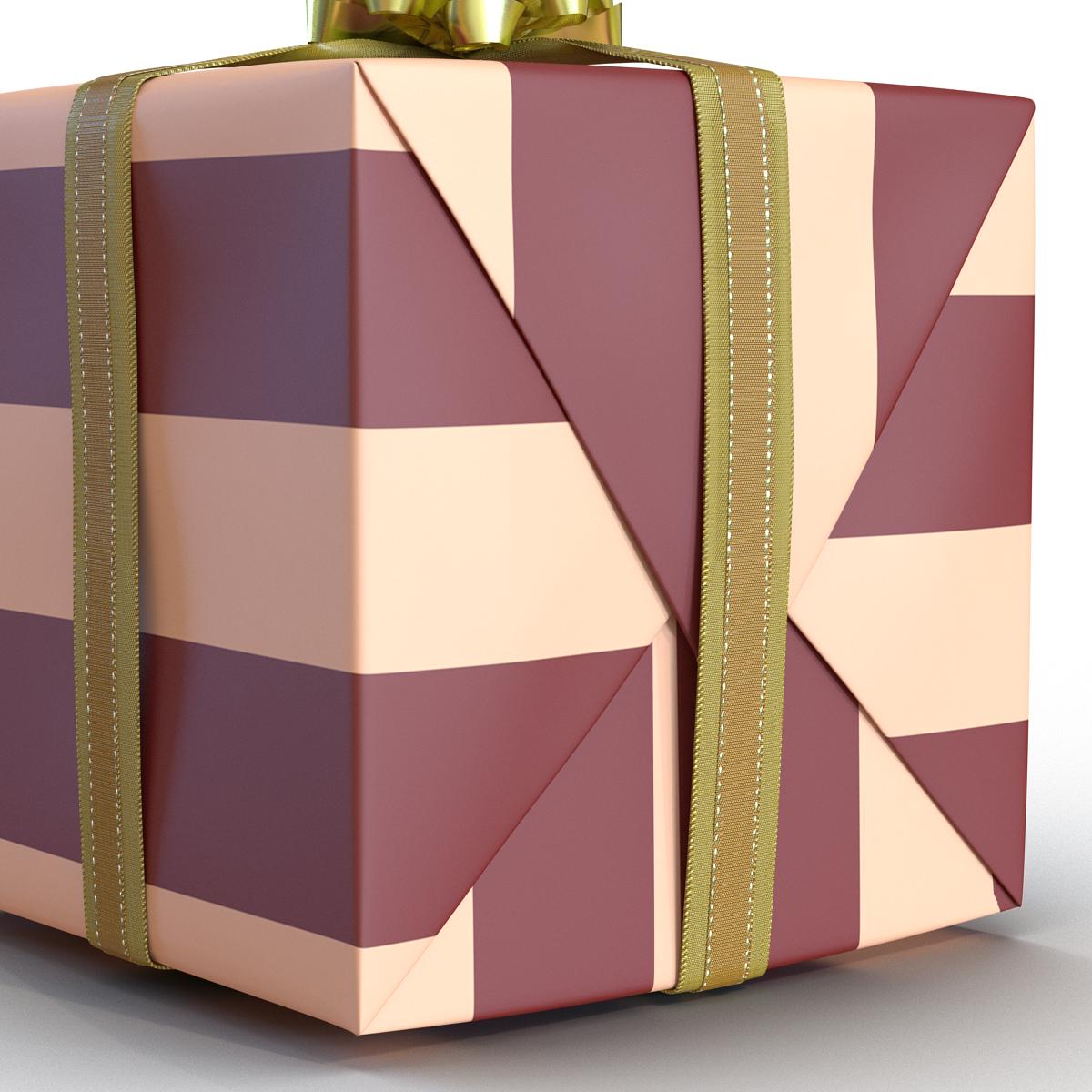 Giftbox 2 Gold 3D model