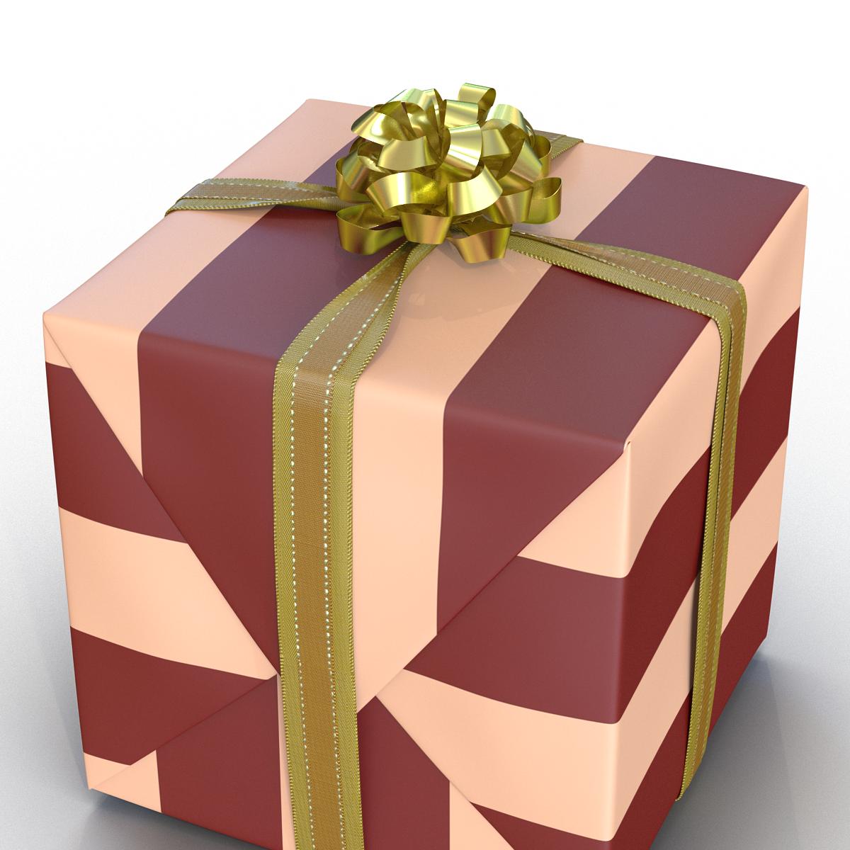 Giftbox 2 Gold 3D model