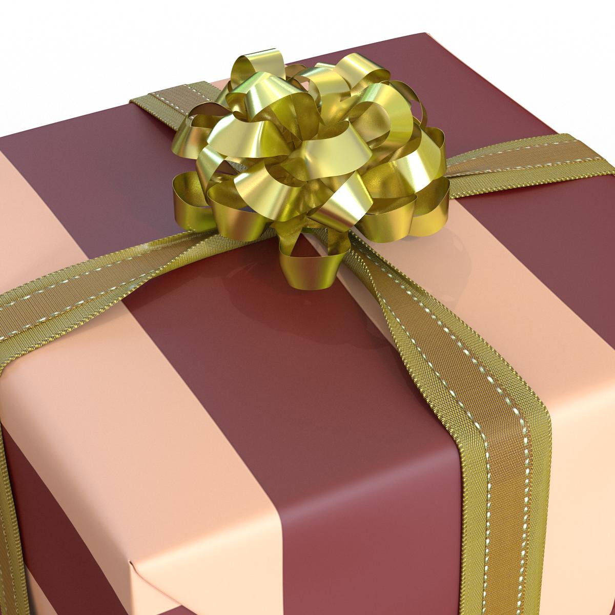 Giftbox 2 Gold 3D model