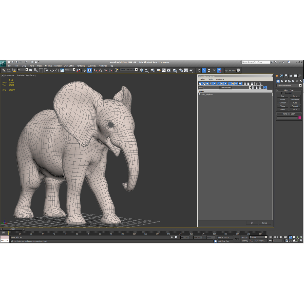 3D model Baby Elephant Pose 2