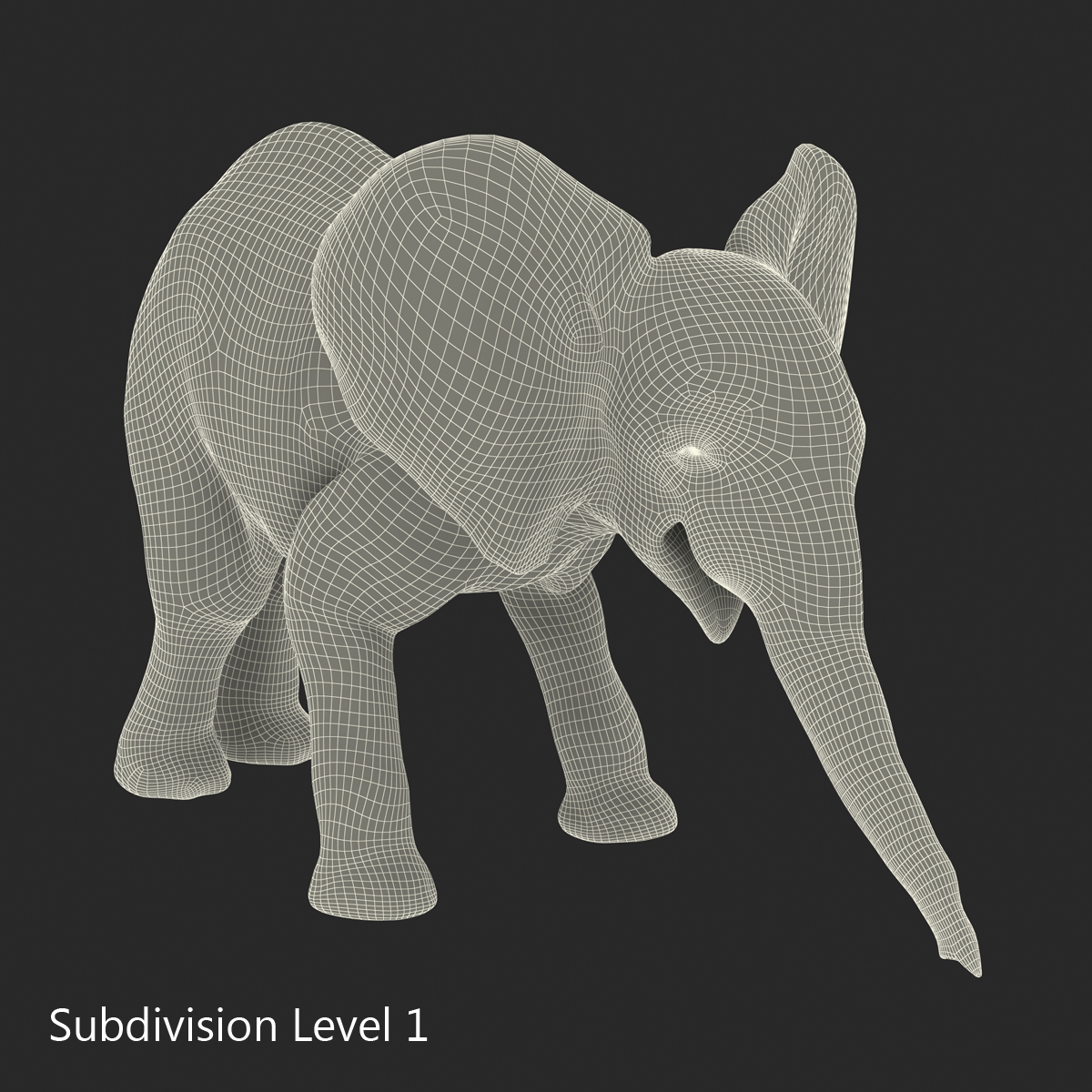 3D model Baby Elephant Pose 3