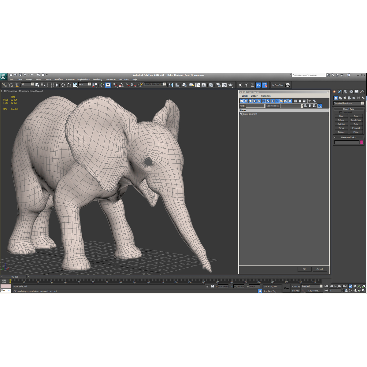 3D model Baby Elephant Pose 3