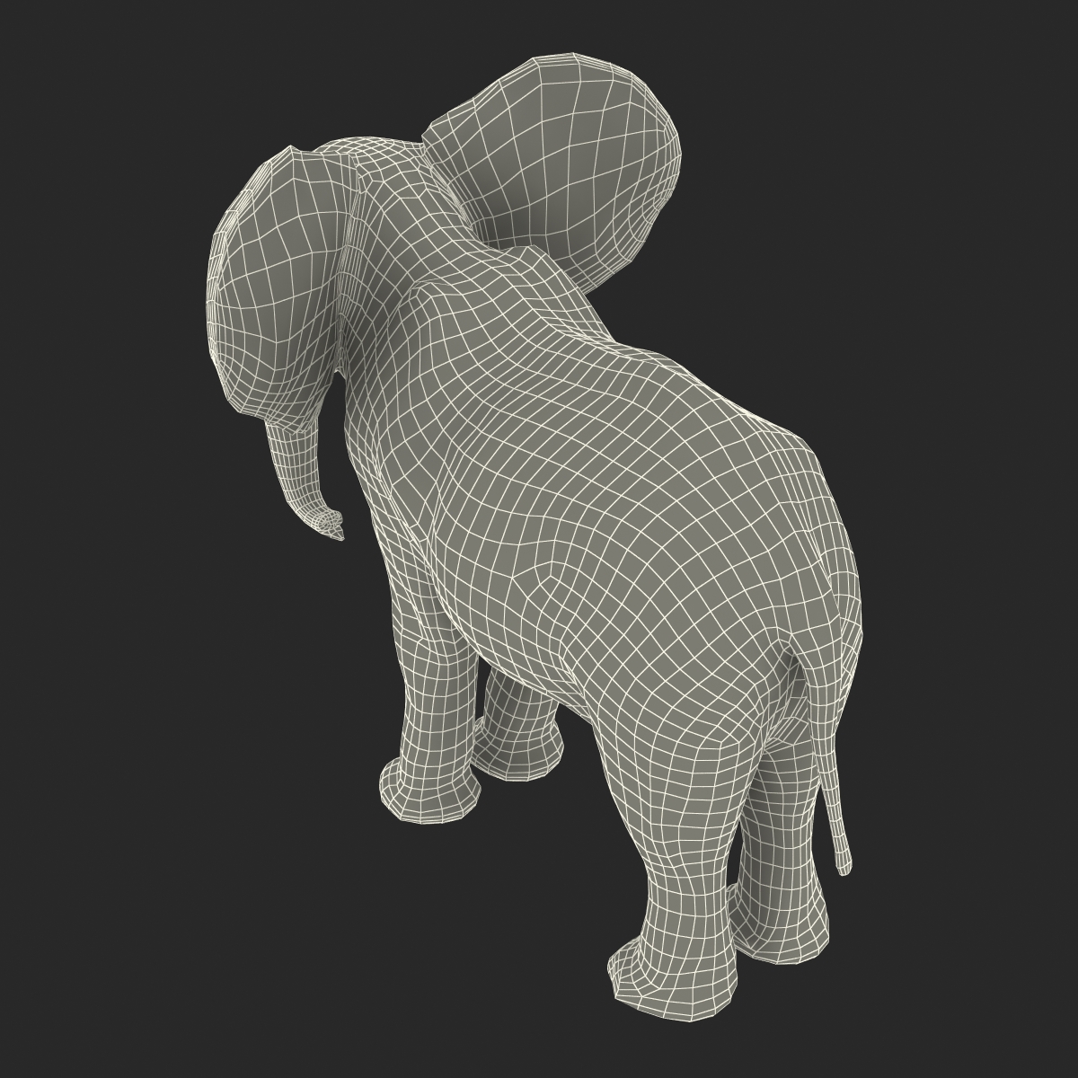 Baby Elephant with Fur 3D