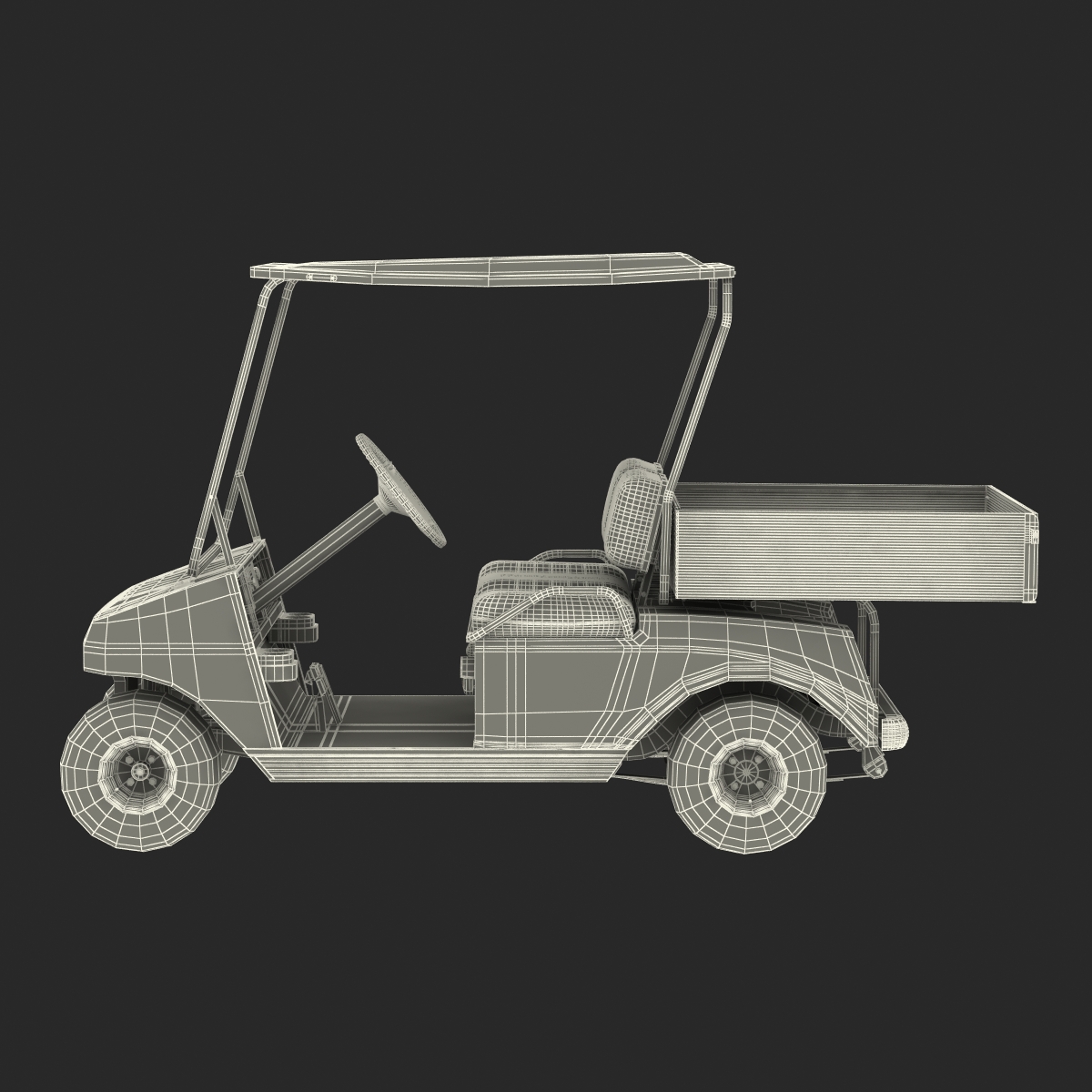 Golf Cart Gray 3D model