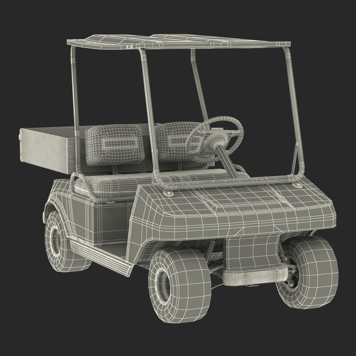 Golf Cart Gray 3D model