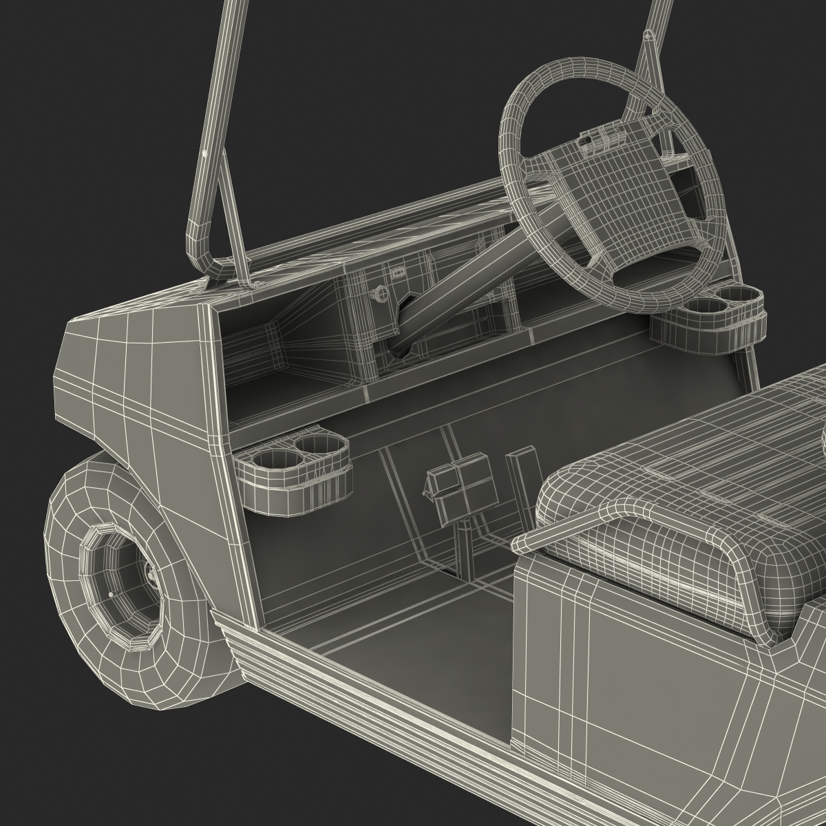 Golf Cart Gray 3D model