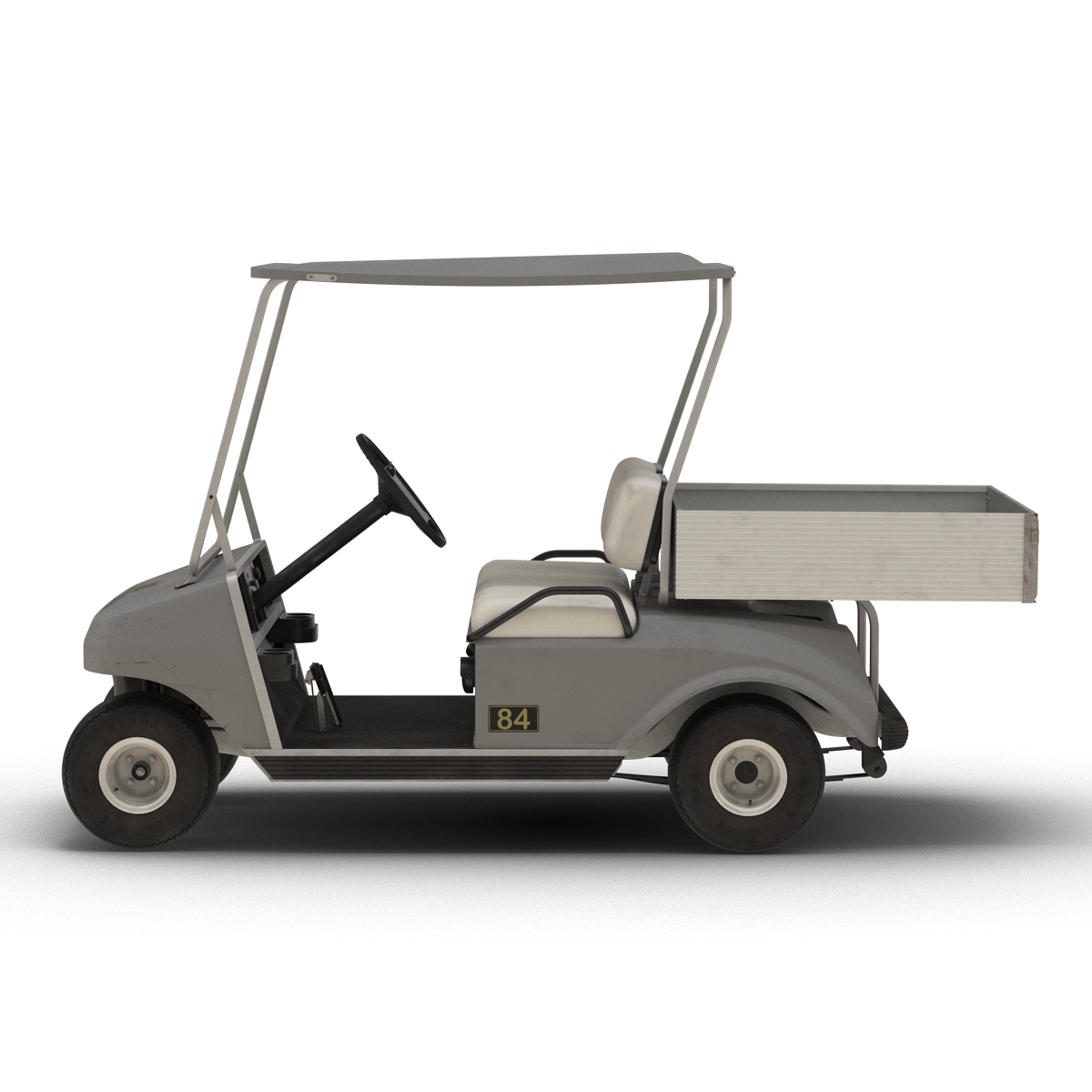 3D Golf Cart Gray Rigged