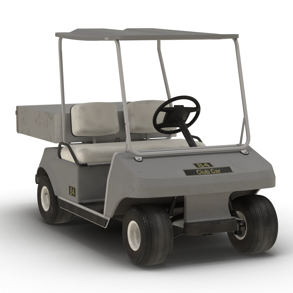 3D Golf Cart Gray Rigged