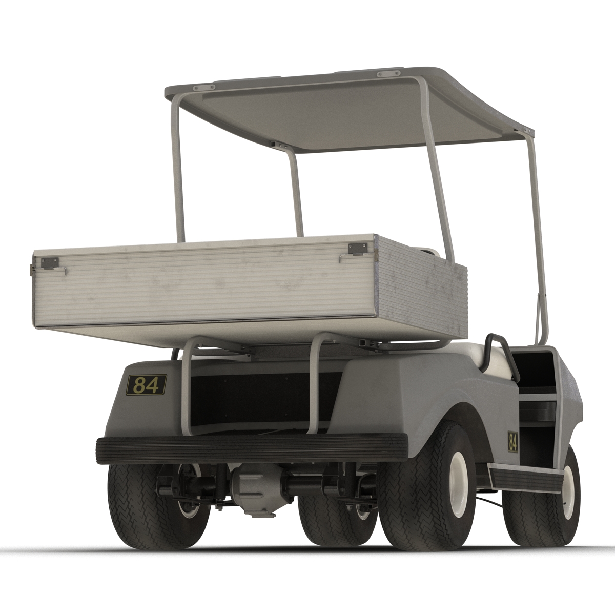 3D Golf Cart Gray Rigged