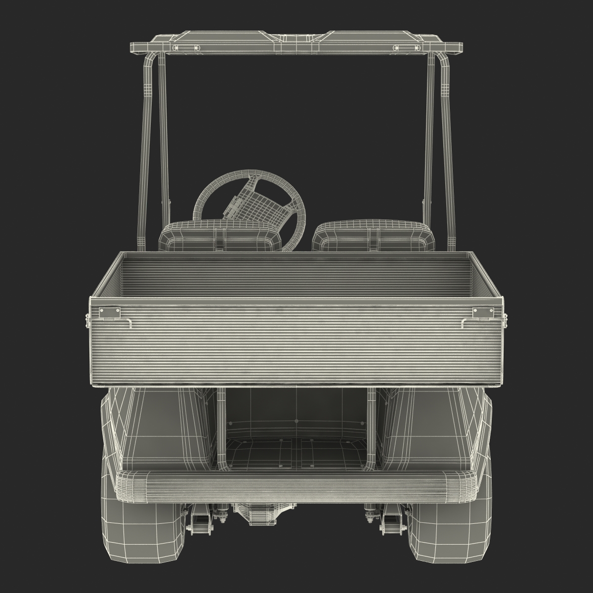 3D Golf Cart Gray Rigged