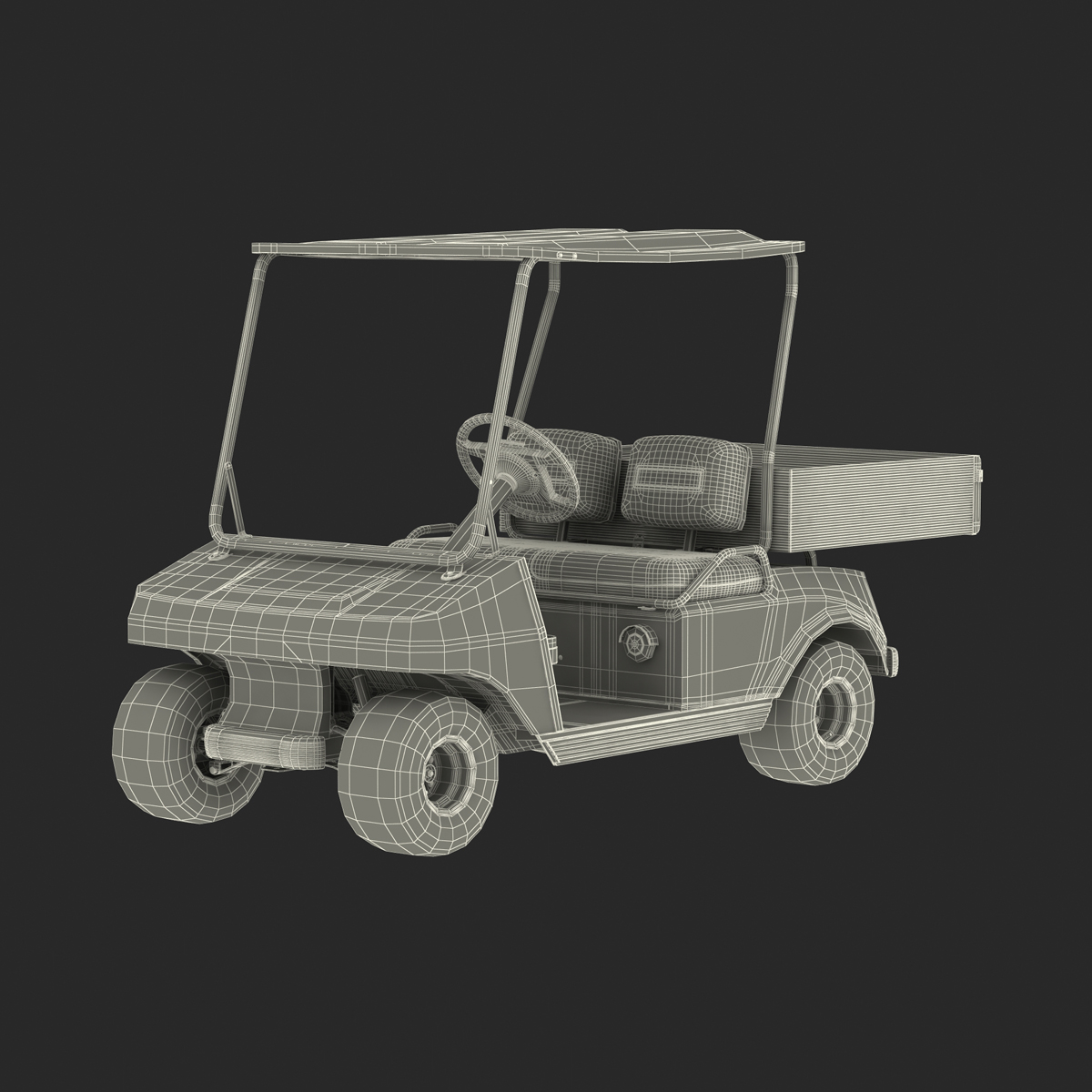 3D Golf Cart Orange