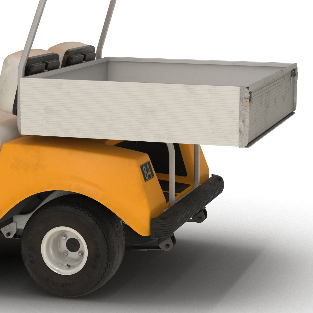 3D Golf Cart Orange Rigged model