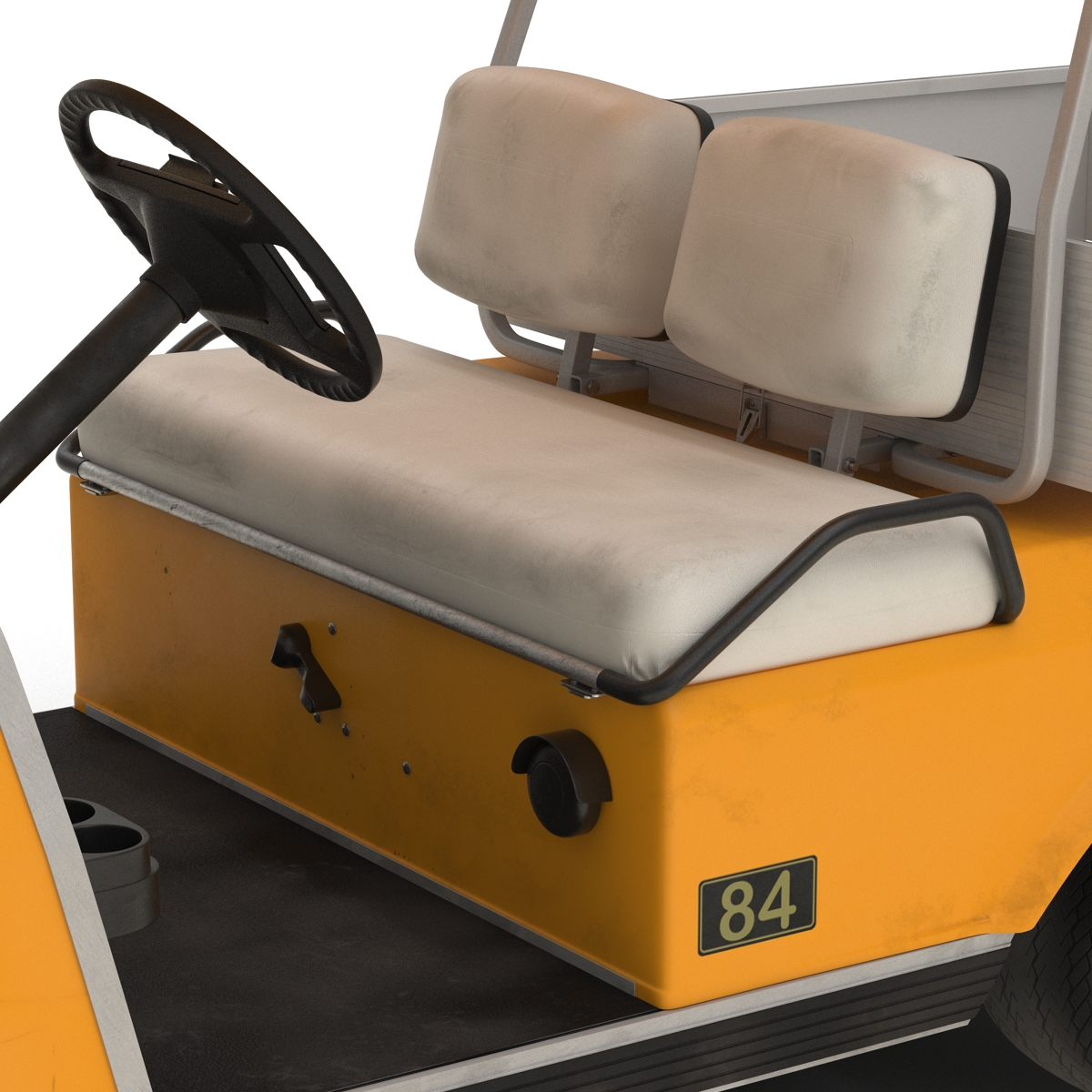 3D Golf Cart Orange Rigged model