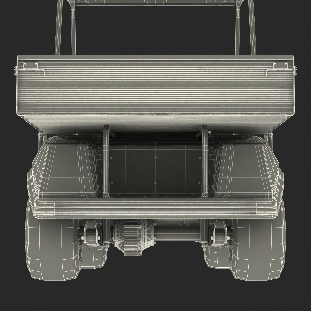 3D Golf Cart Orange Rigged model