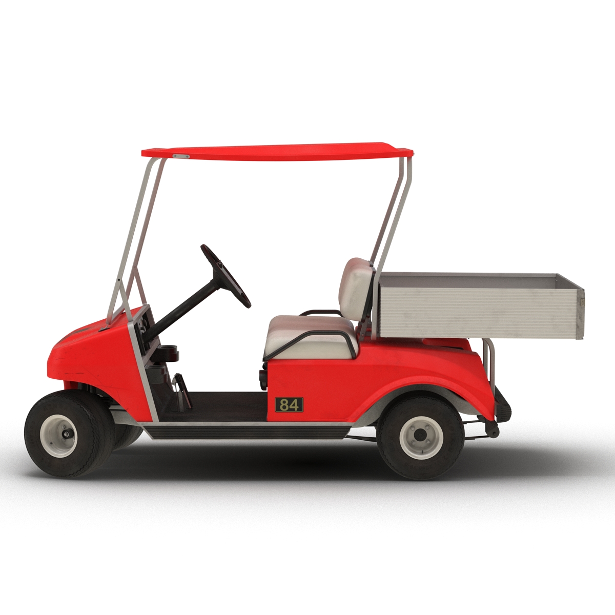 3D model Golf Cart Red Rigged