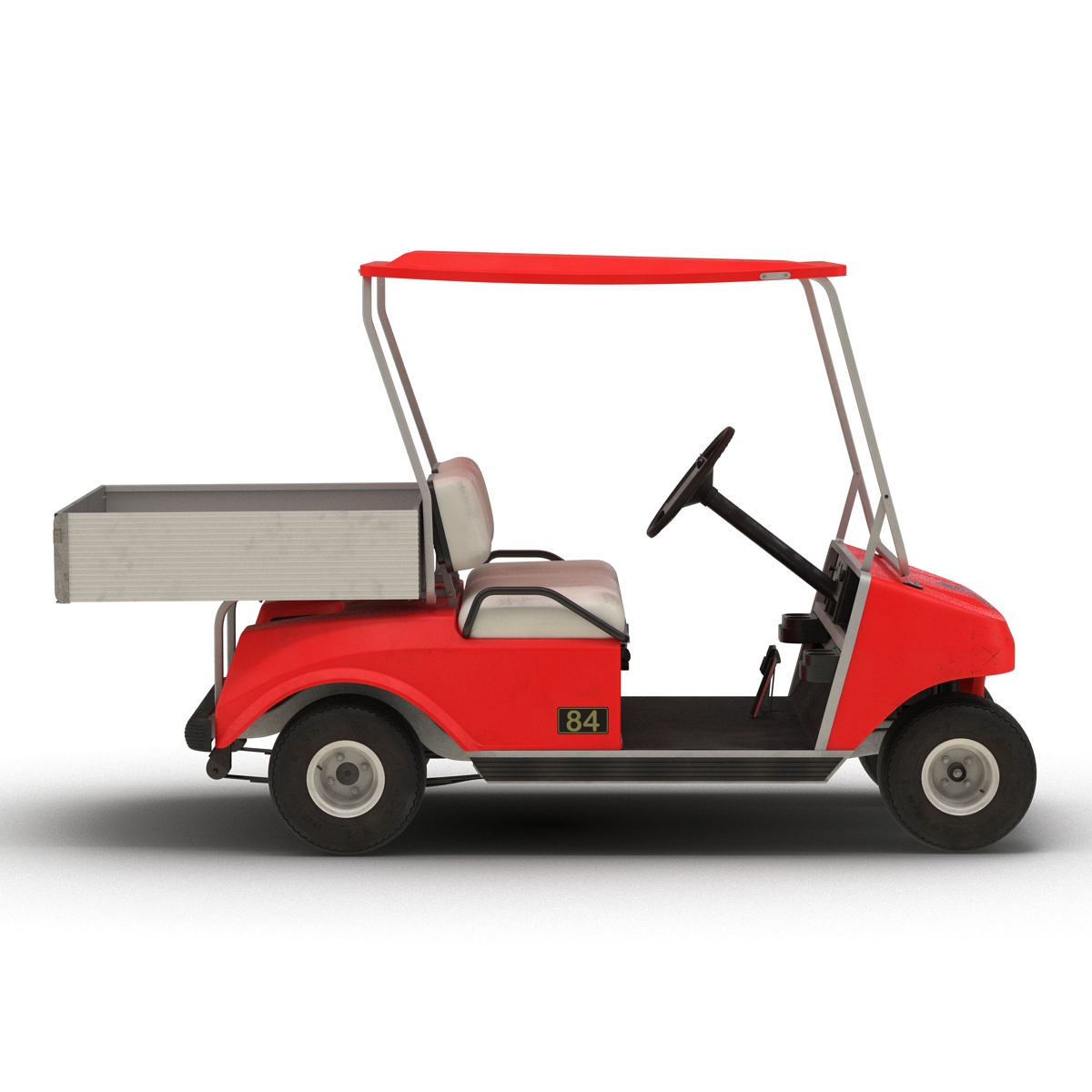 3D model Golf Cart Red Rigged