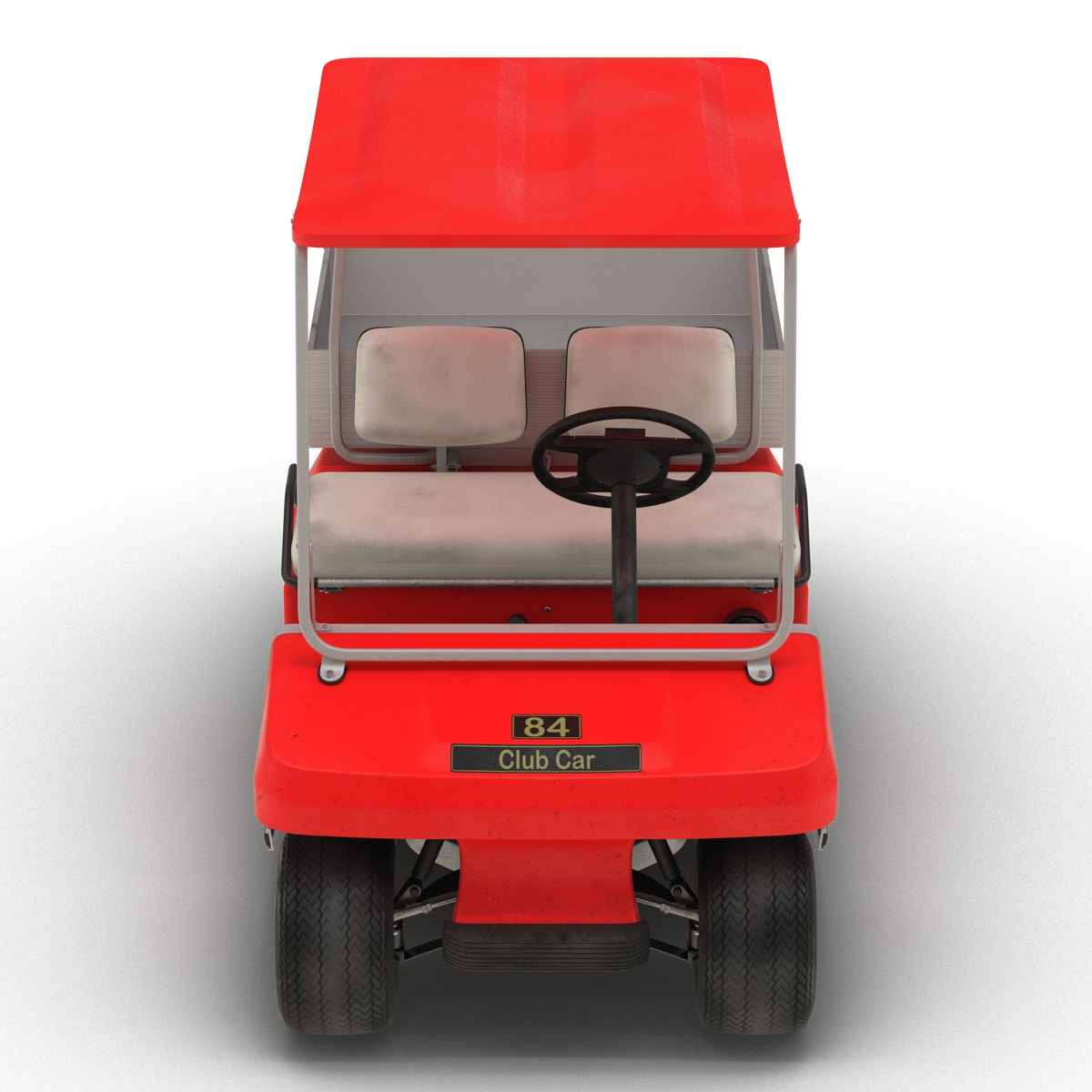 3D model Golf Cart Red Rigged