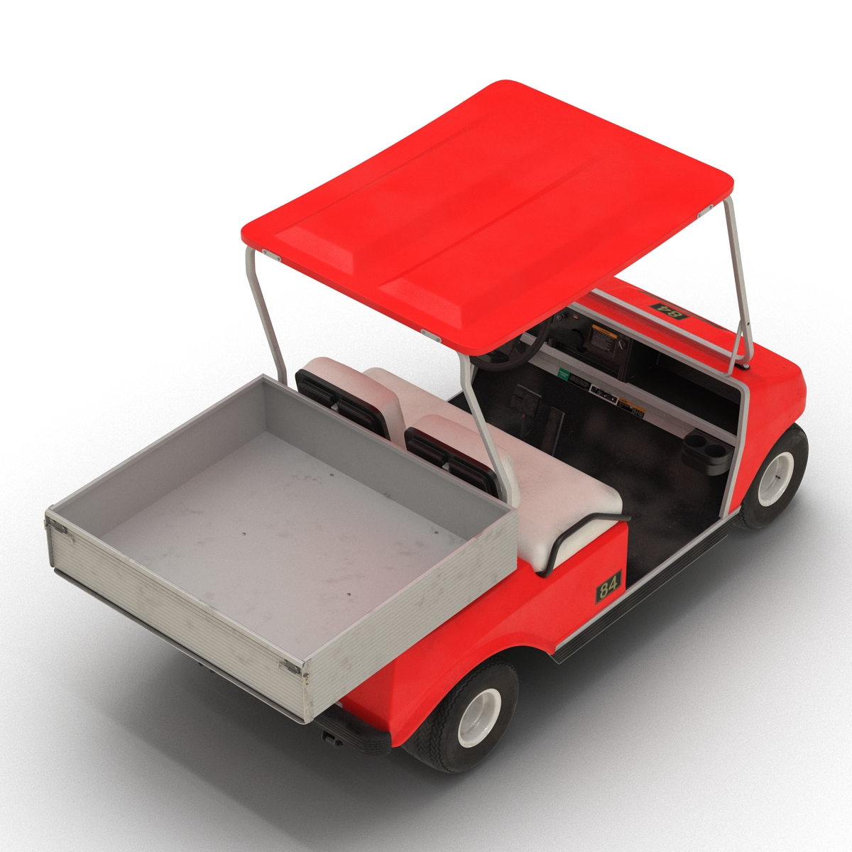 3D model Golf Cart Red Rigged